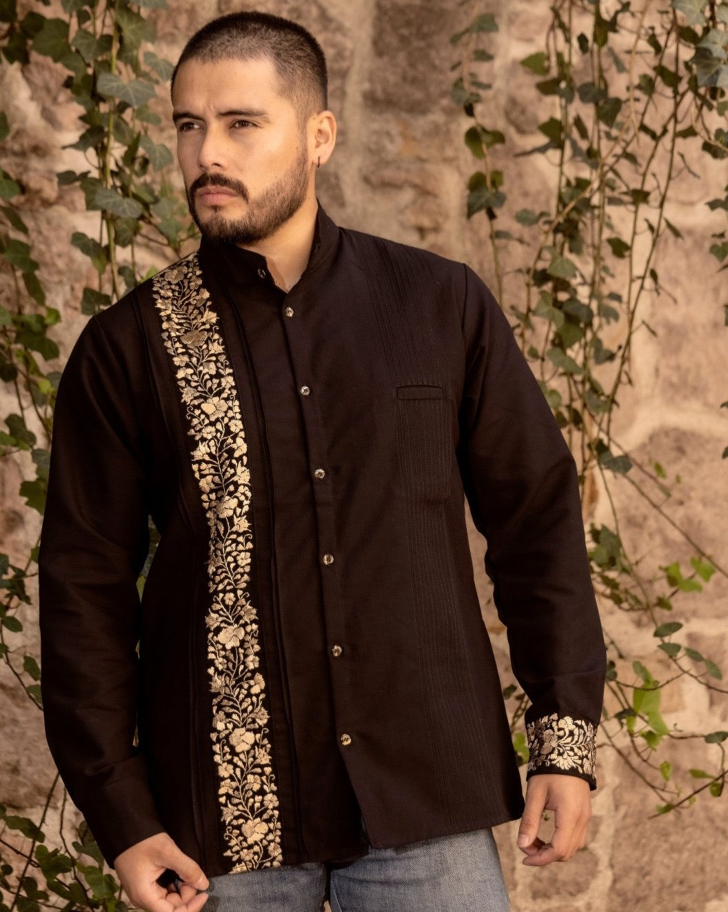 Guayabera San Antonino Dorada Larga - Solei Store