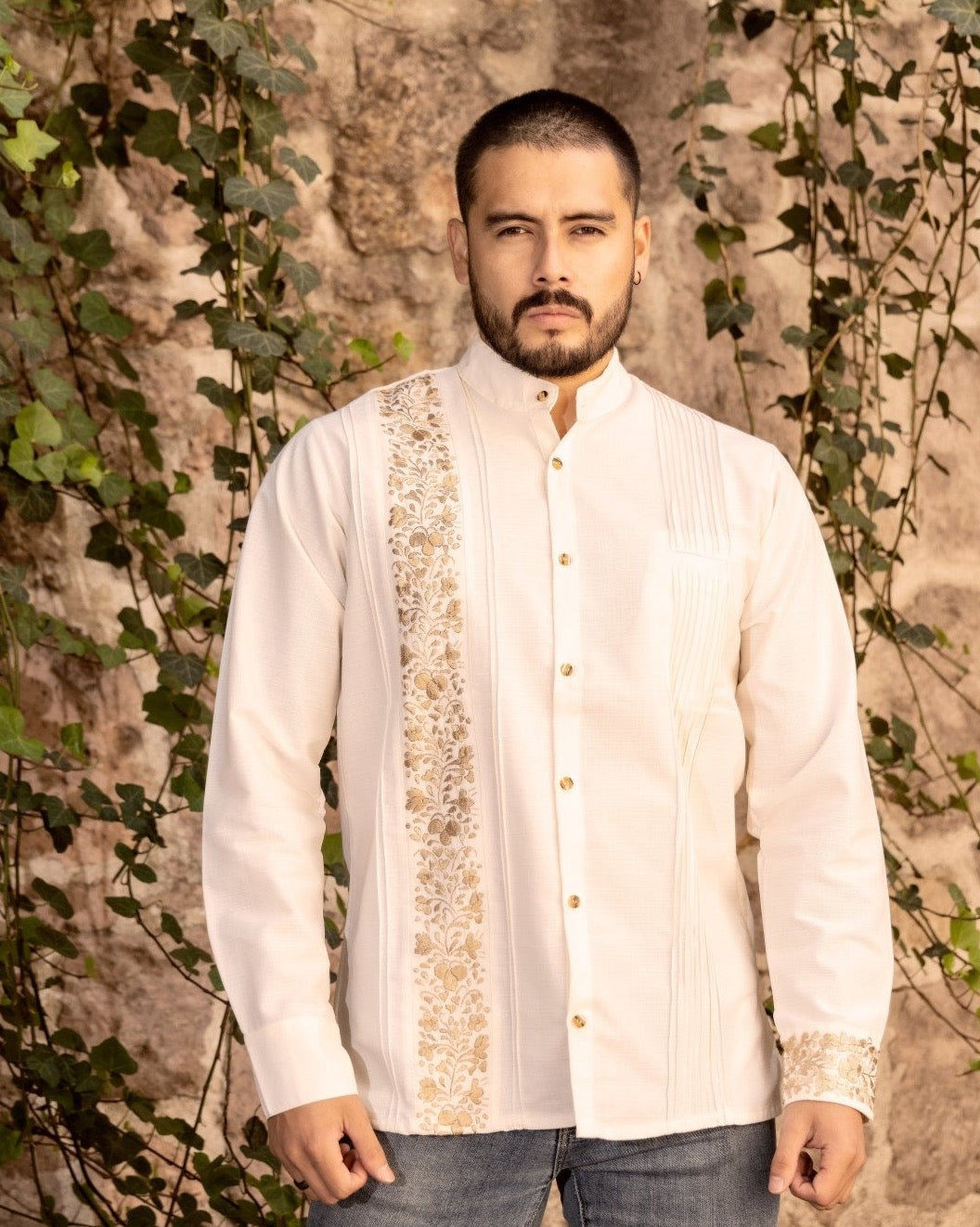 Guayabera San Antonino Dorada Larga - Solei Store