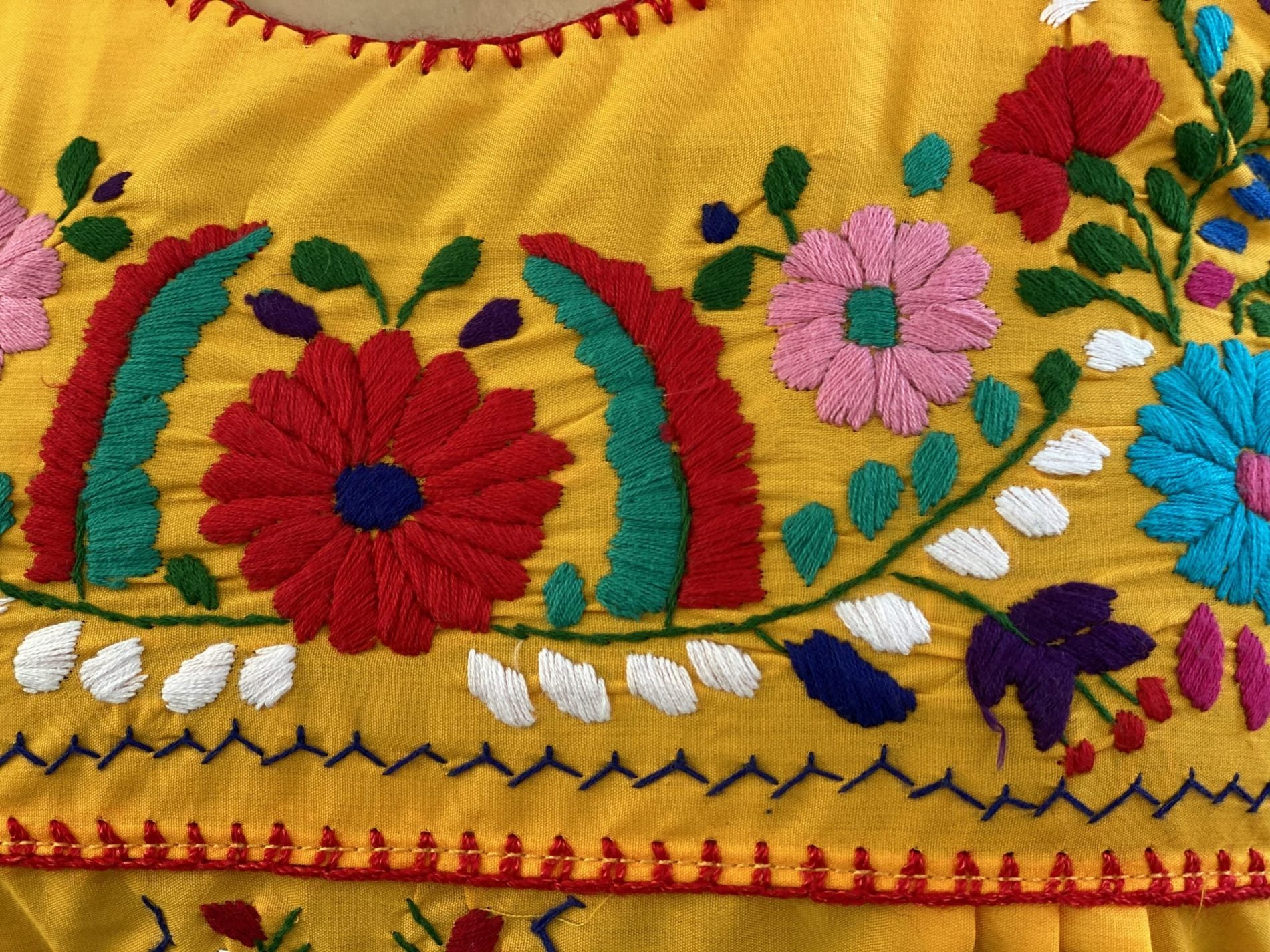 Halter strap neck dress, hand embroidered floral dress. - Solei Store