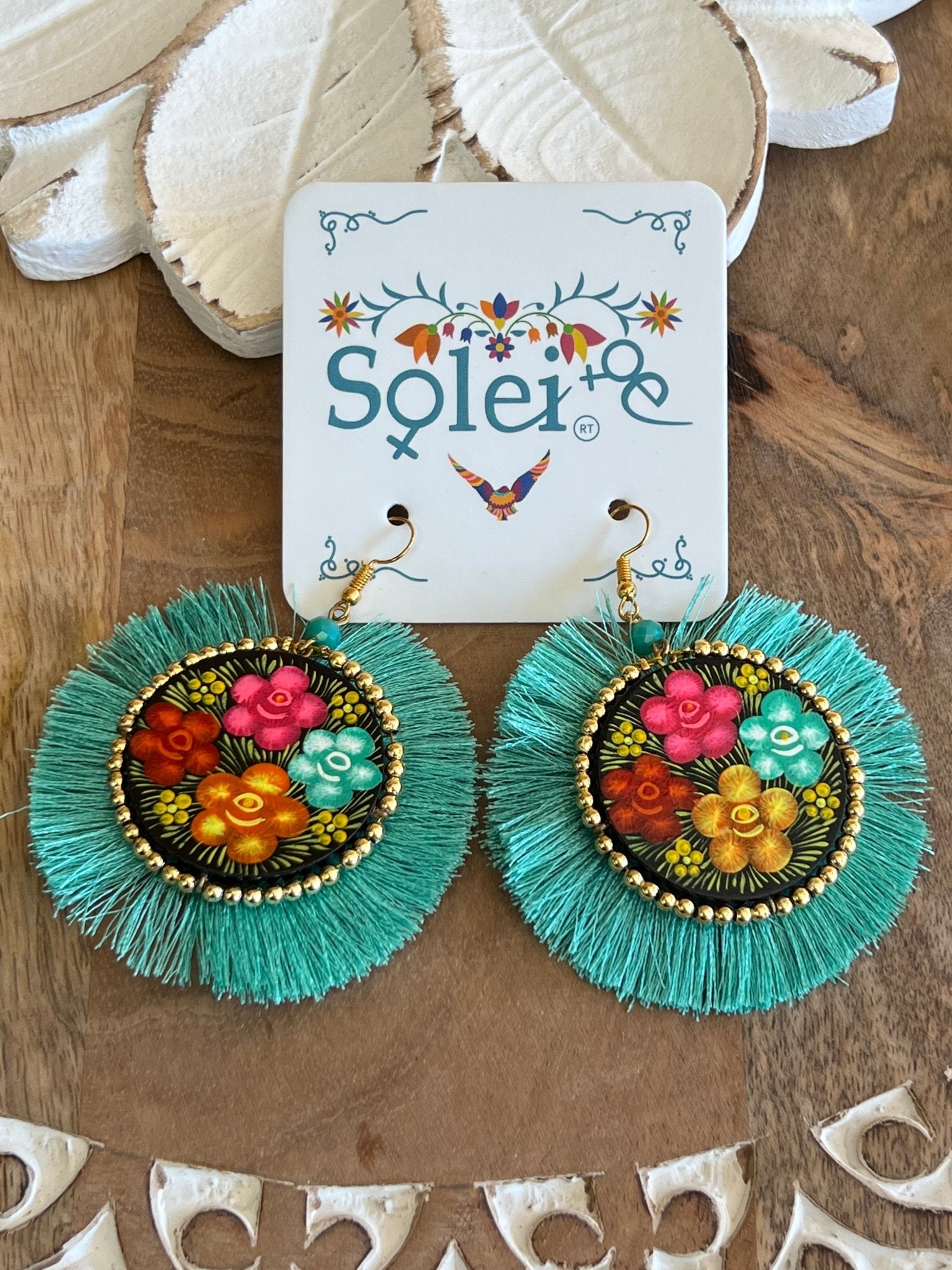 Hand Painted Fan Earrings. Maite Earrings. - Solei Store