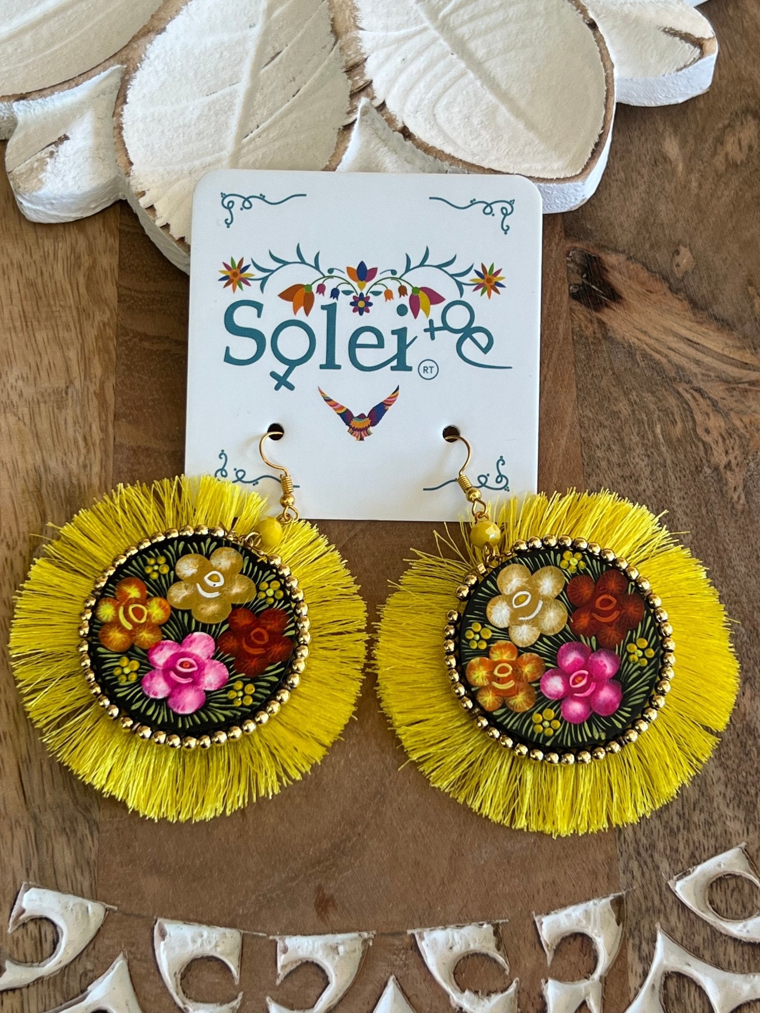 Hand Painted Fan Earrings. Maite Earrings. - Solei Store