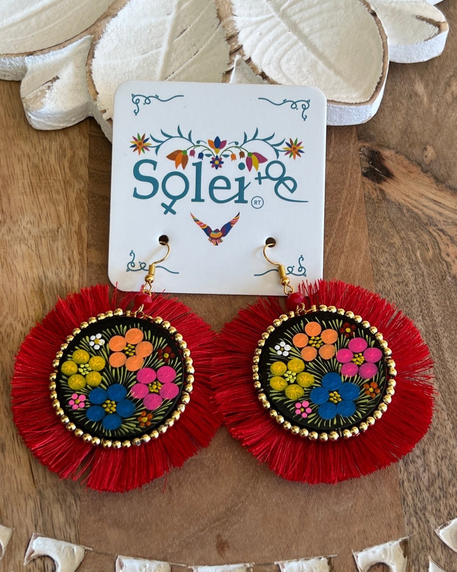 Hand Painted Fan Earrings. Maite Earrings. - Solei Store