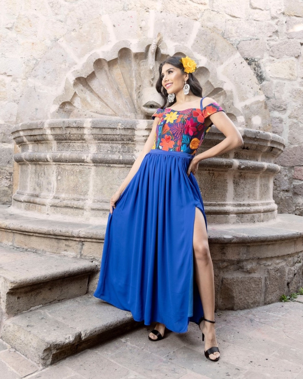 Korina Floral Dress-Mexican Embroidered Dress-Vestido Mexicano Floral Korina Floral Dress-Mexican Embroidered Dress-Vestido Mexicano Floral