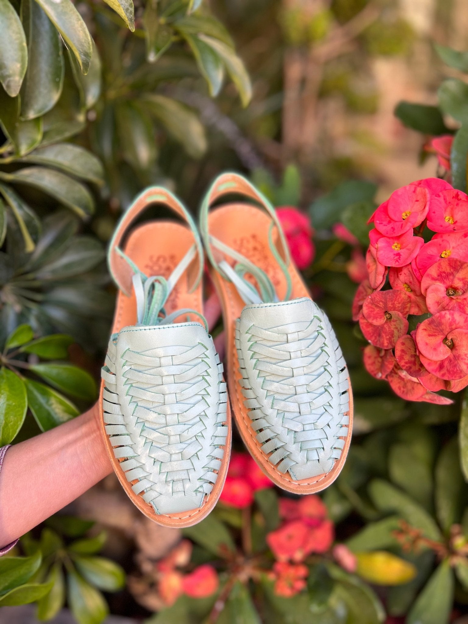 Lace Up Mexican Artisanal Leather Shoes. Charissa Trenzado Sandals - Solei Store