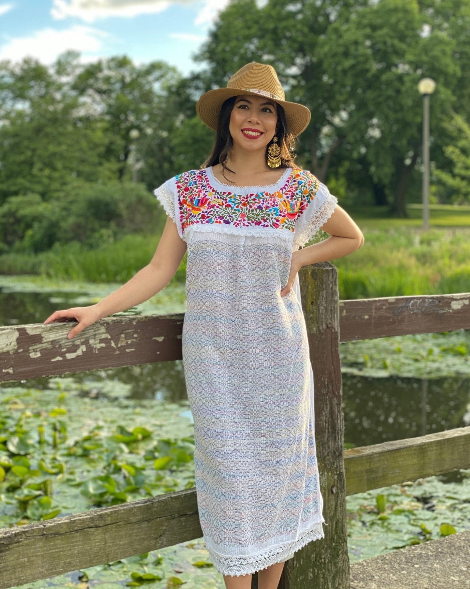 Long Embroidered Dress Made on a Loom. Artisanal Handmade Dress. Vestido Mitla Largo - Solei Store