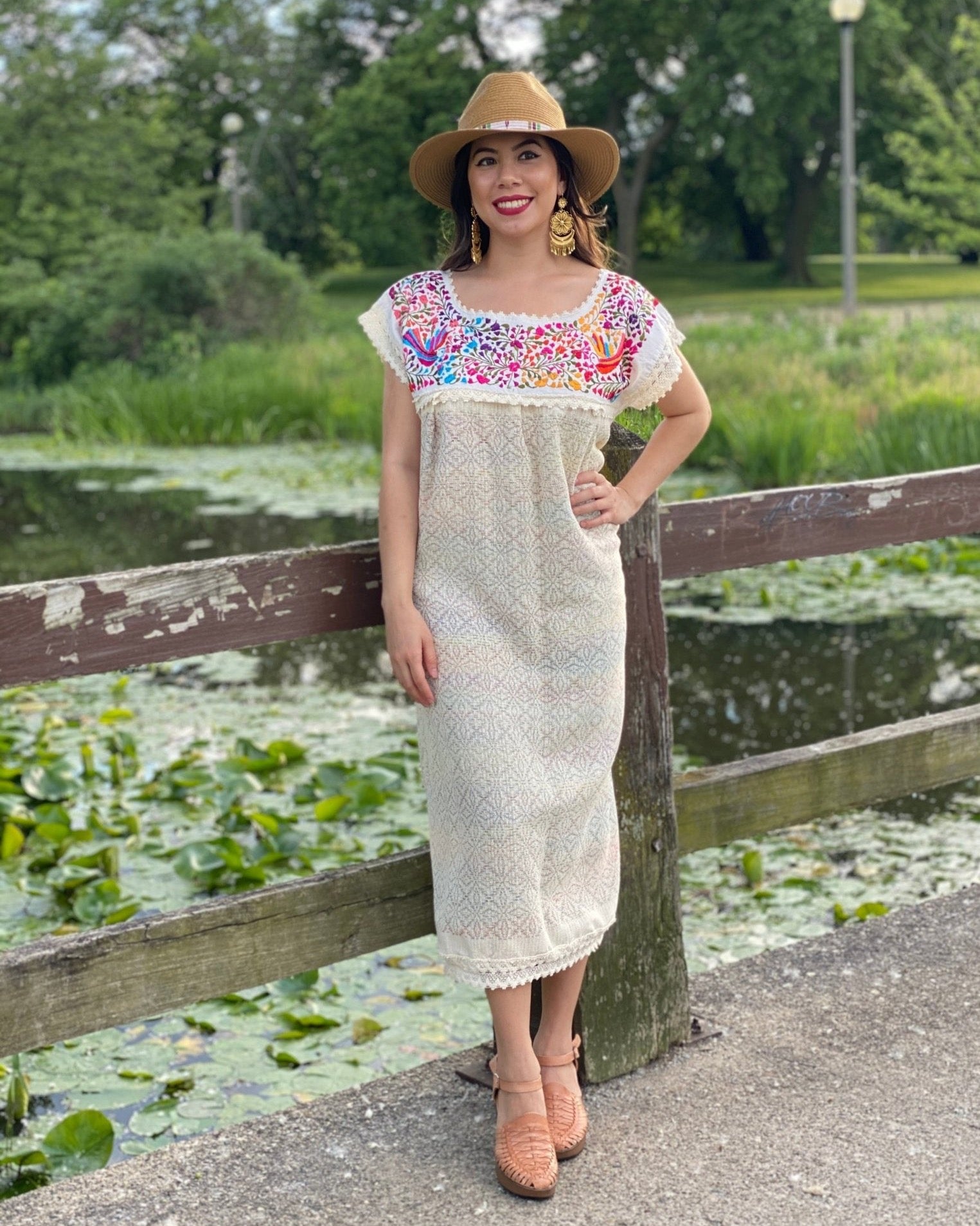 Long Embroidered Dress Made on a Loom. Artisanal Handmade Dress. Vestido Mitla Largo - Solei Store