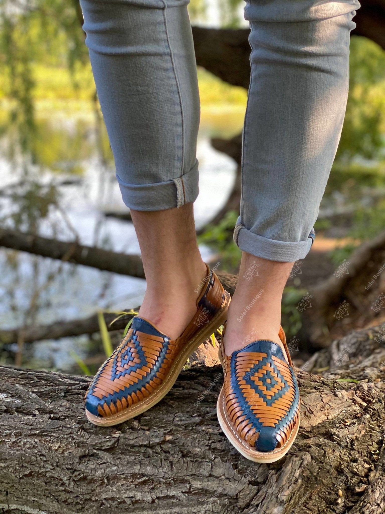 Men’s Artisanal Mexican Leather Sandal. Huarache Marcos - Solei Store