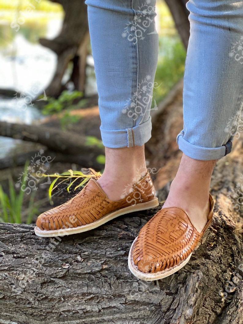 Men’s Artisanal Mexican Leather Sandals. Huarache Oscar - Solei Store