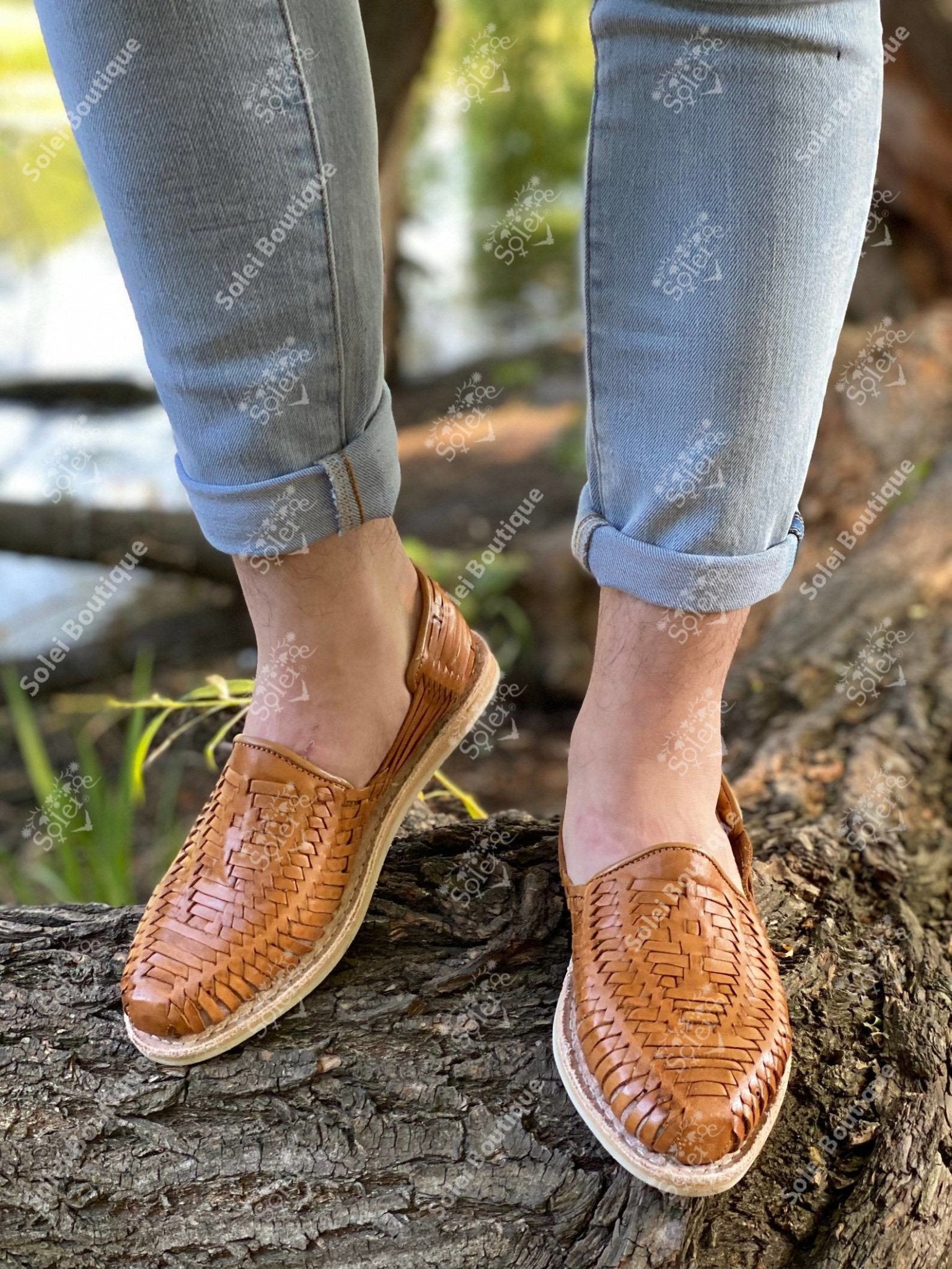 Men’s Artisanal Mexican Leather Sandals. Huarache Oscar - Solei Store