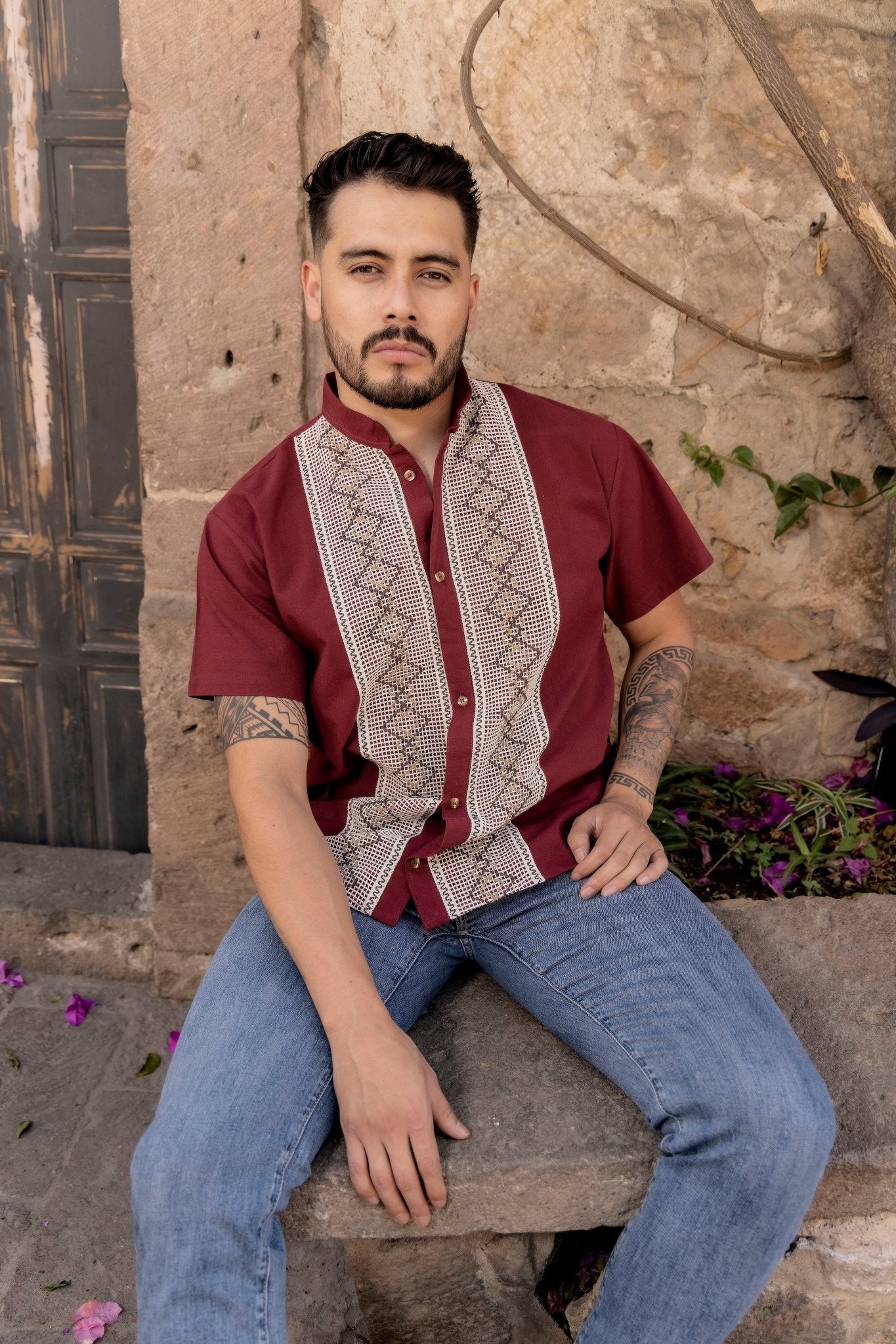 Mens Mexican Traditional Shirt. Guayabera for Men. Guayabera Cristobal - Solei Store