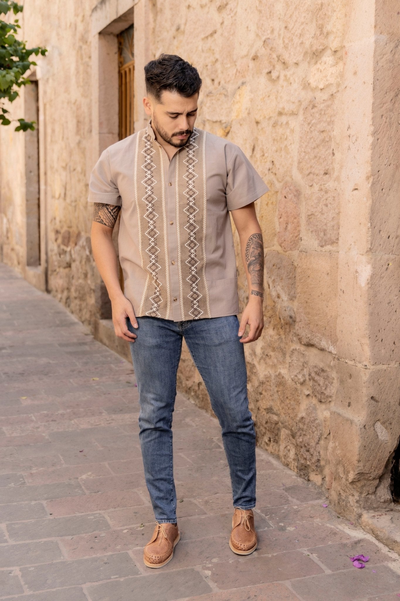 Mens Mexican Traditional Shirt. Guayabera for Men. Guayabera Cristobal - Solei Store