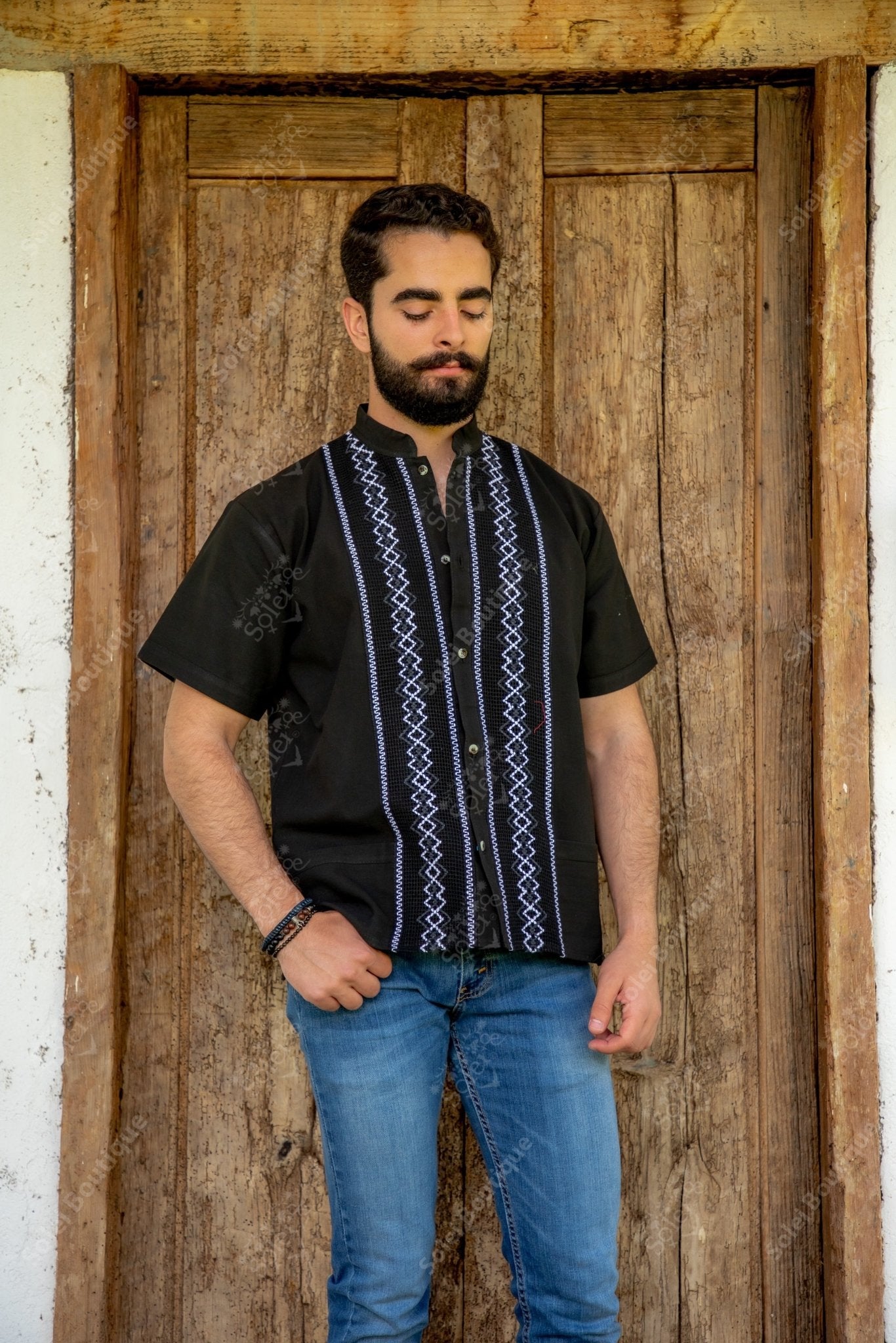 Mens Mexican Traditional Shirt. Guayabera for Men. Guayabera Cristobal - Solei Store