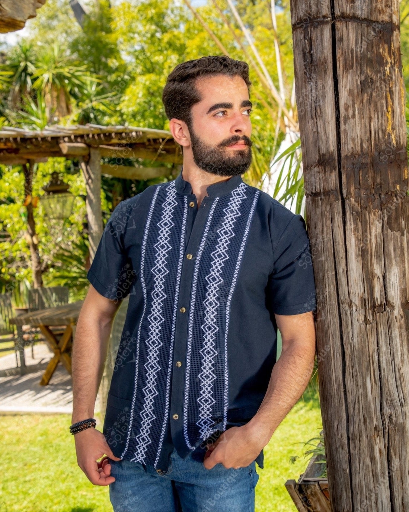 Mens Mexican Traditional Shirt. Guayabera for Men. Guayabera Cristobal - Solei Store