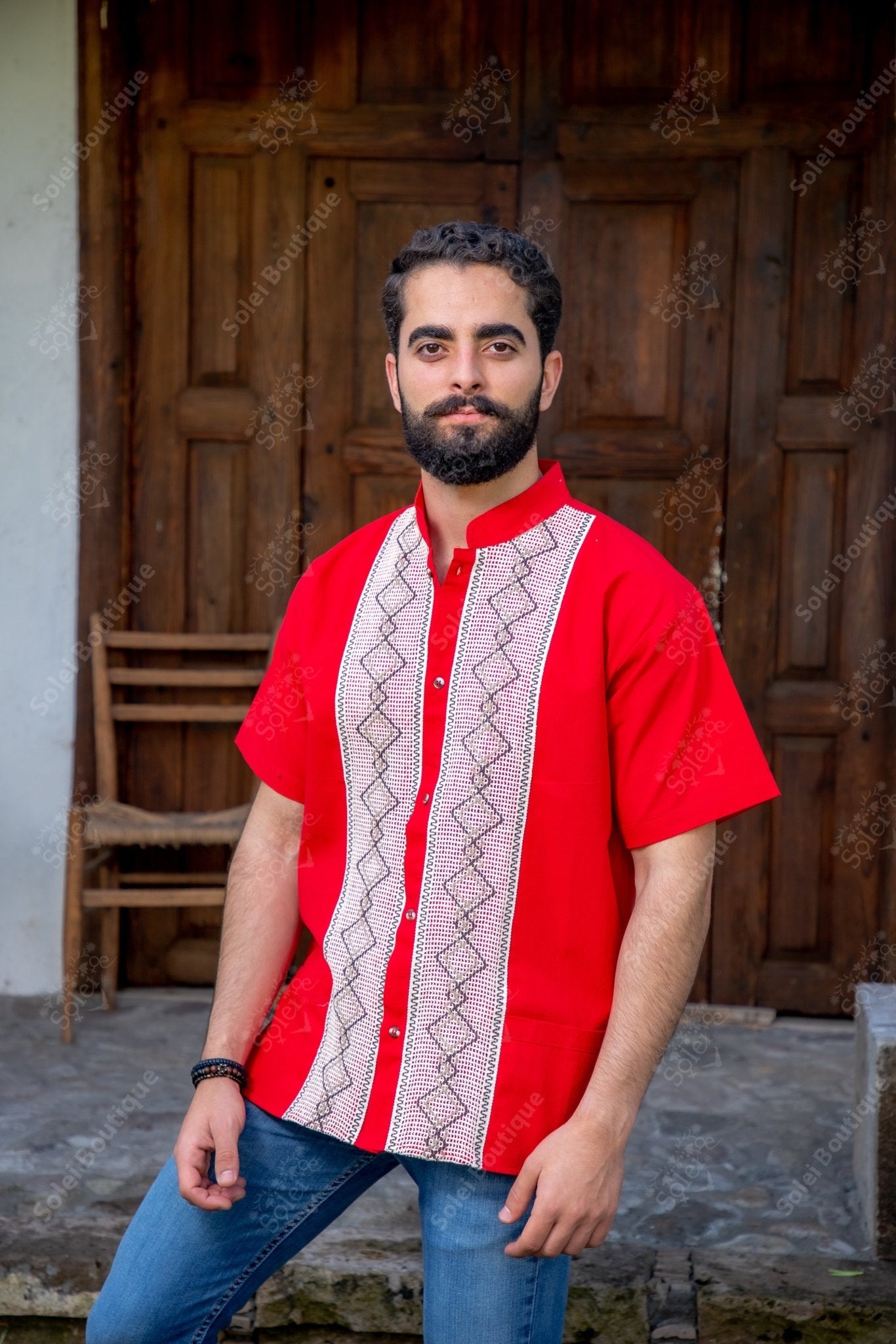 Mens Mexican Traditional Shirt. Guayabera for Men. Guayabera Cristobal - Solei Store