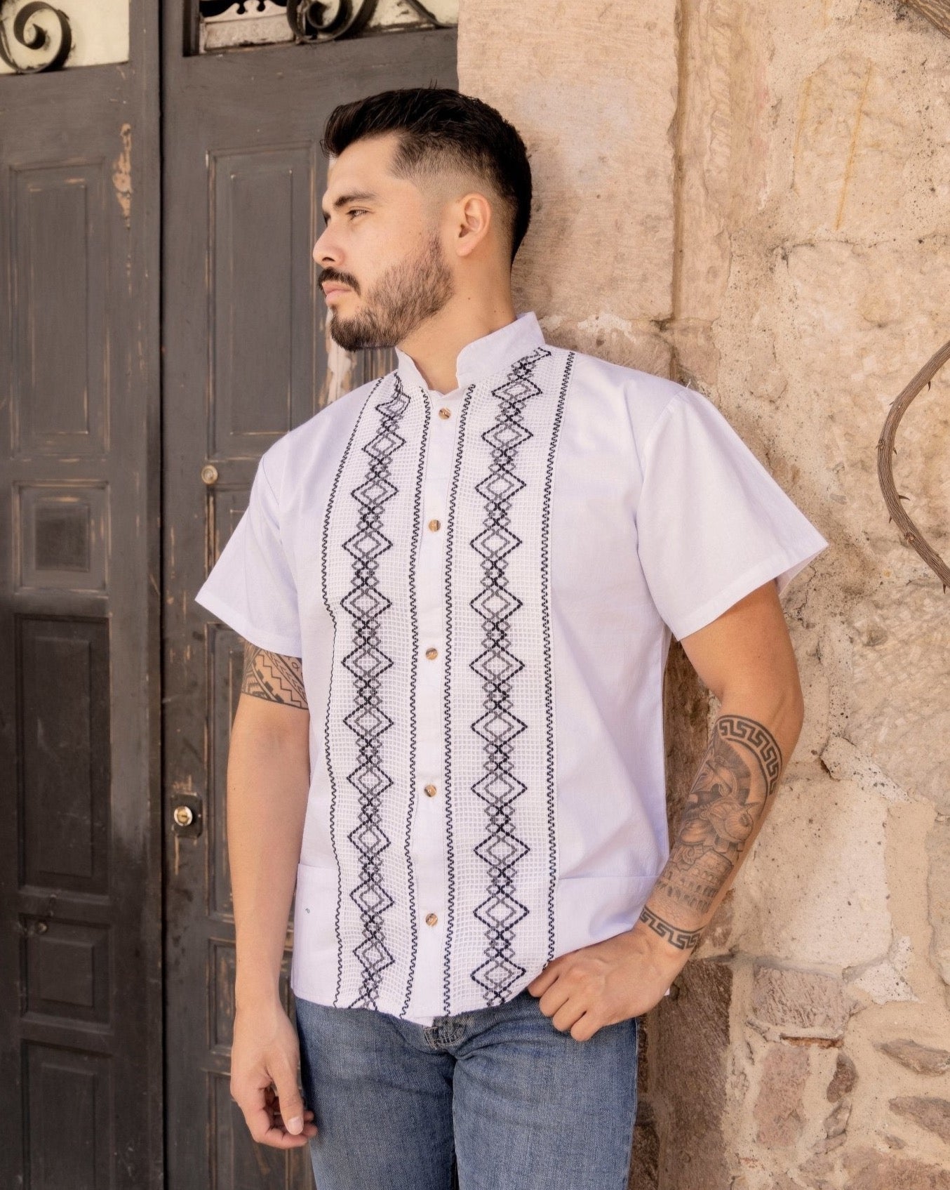 Mens Mexican Traditional Shirt. Guayabera for Men. Guayabera Cristobal - Solei Store
