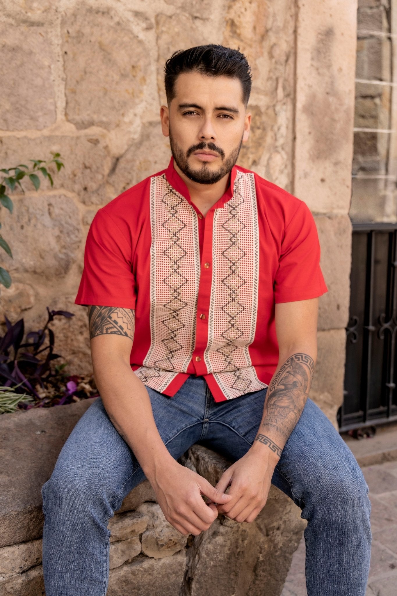 Mens Mexican Traditional Shirt. Guayabera for Men. Guayabera Cristobal - Solei Store