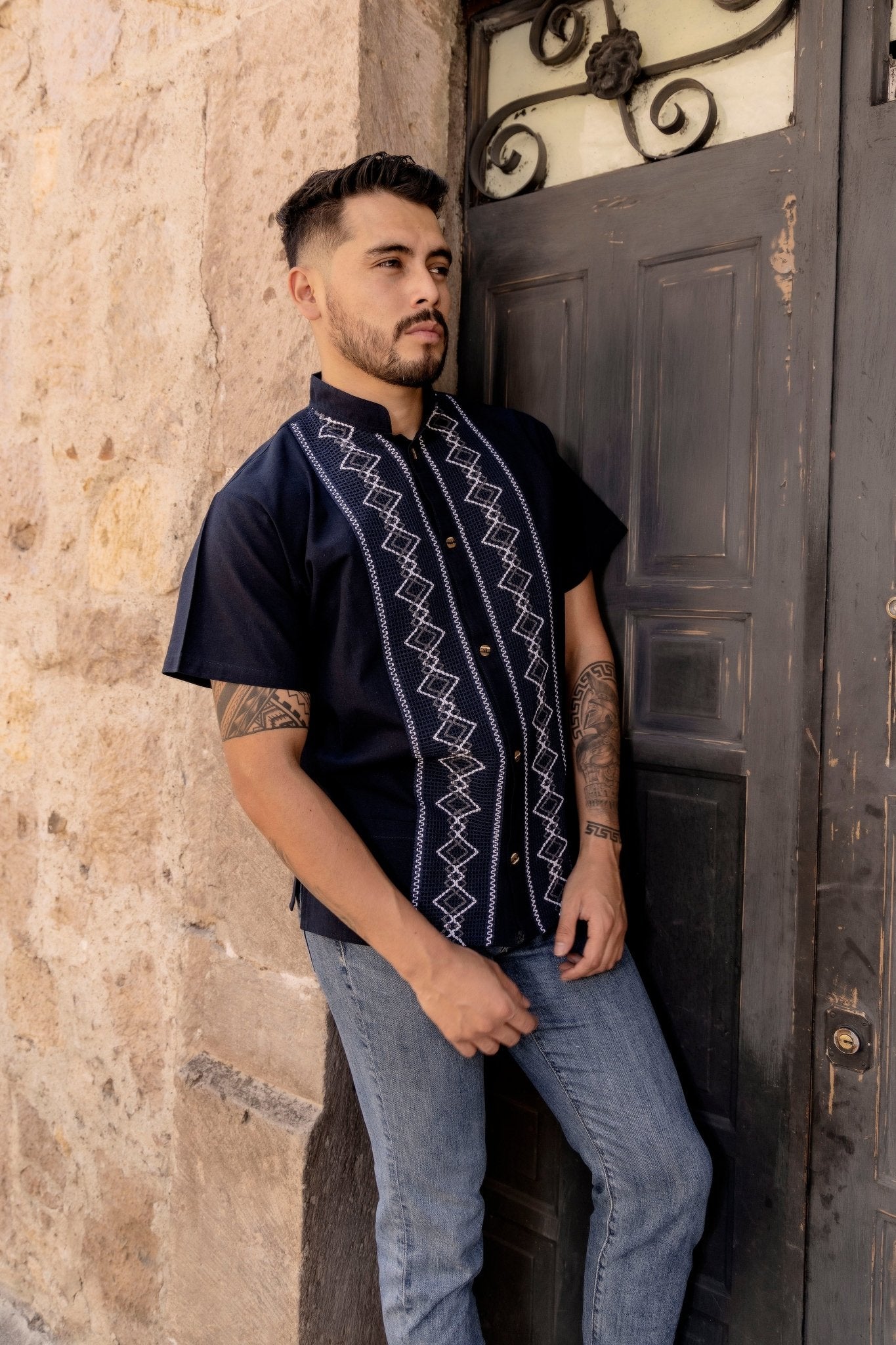 Mens Mexican Traditional Shirt. Guayabera for Men. Guayabera Cristobal - Solei Store