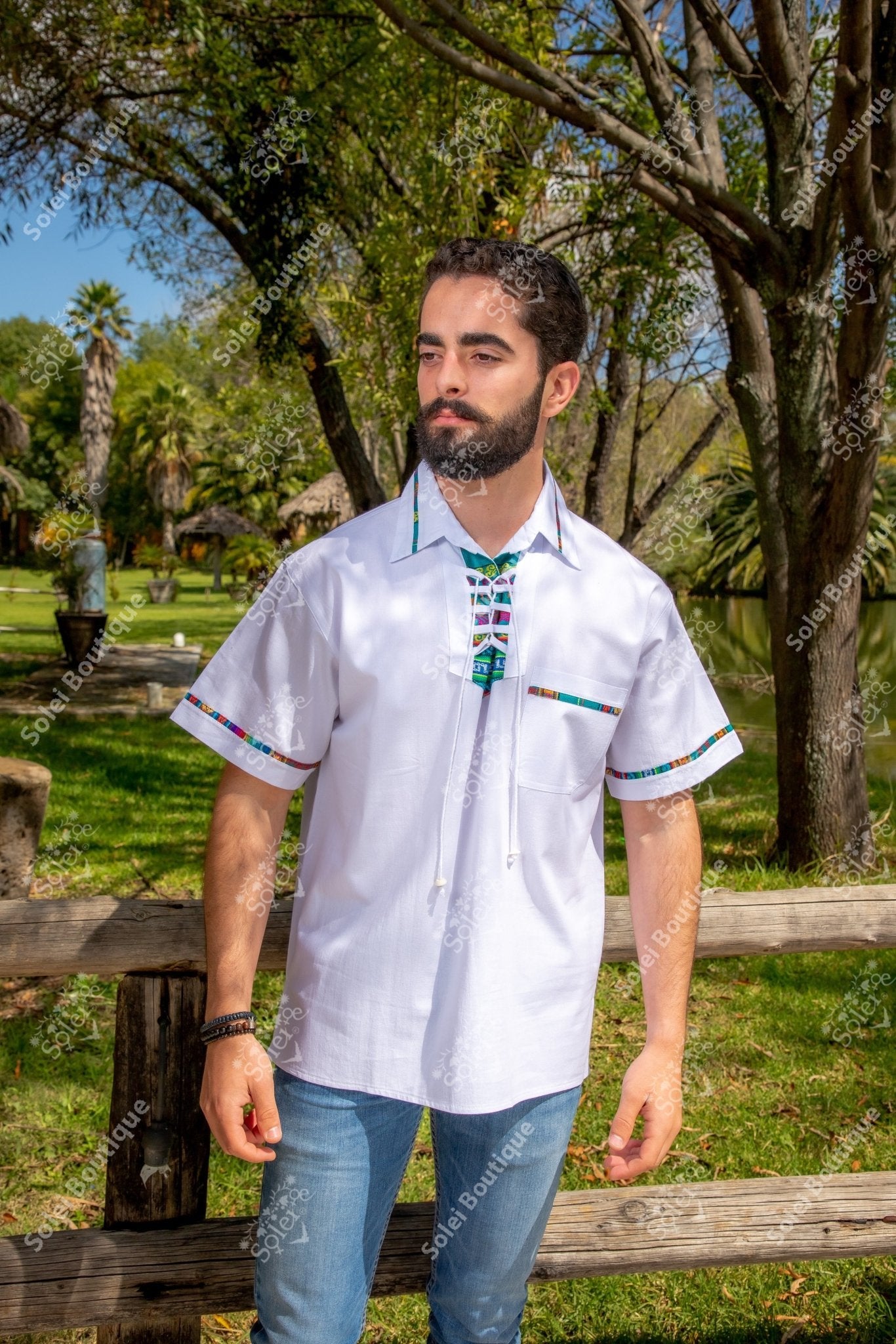 Mens Mexican Traditional Shirt. Guayabera for Men. Guayabera Emilio - Solei Store