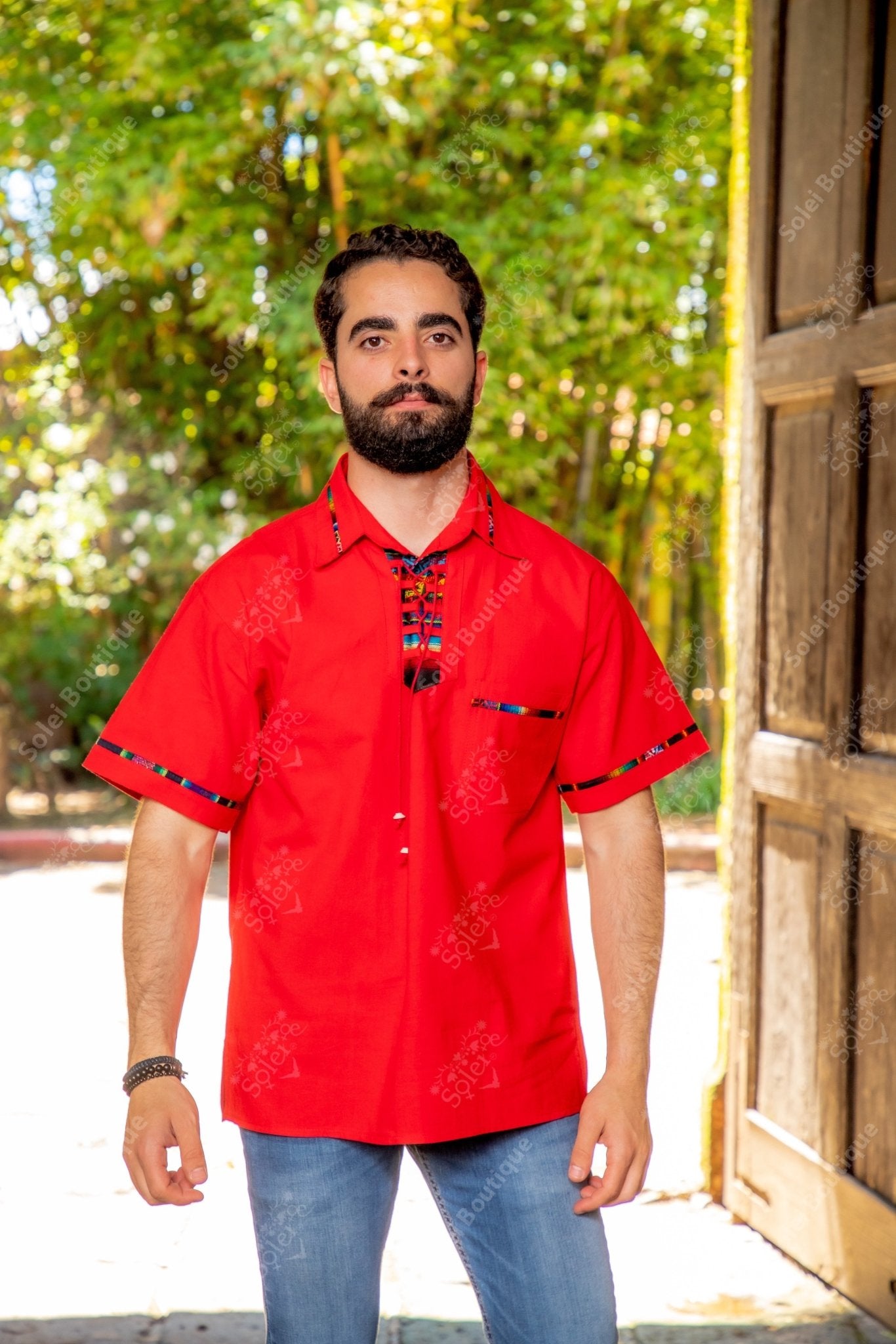 Mens Mexican Traditional Shirt. Guayabera for Men. Guayabera Emilio - Solei Store