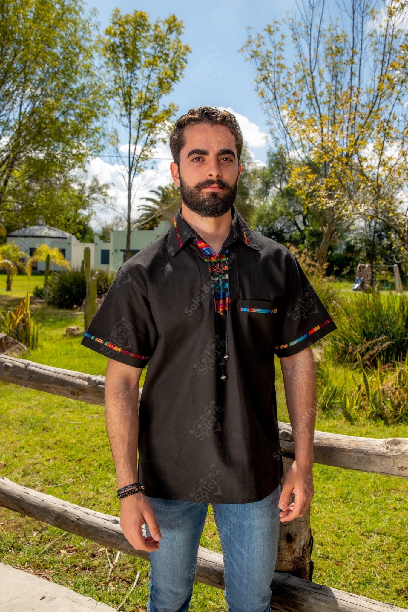 Mens Mexican Traditional Shirt. Guayabera for Men. Guayabera Emilio - Solei Store