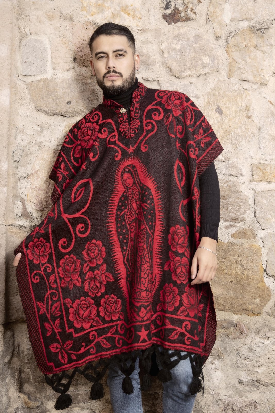 Men's Virgin Mary Poncho - Solei Store