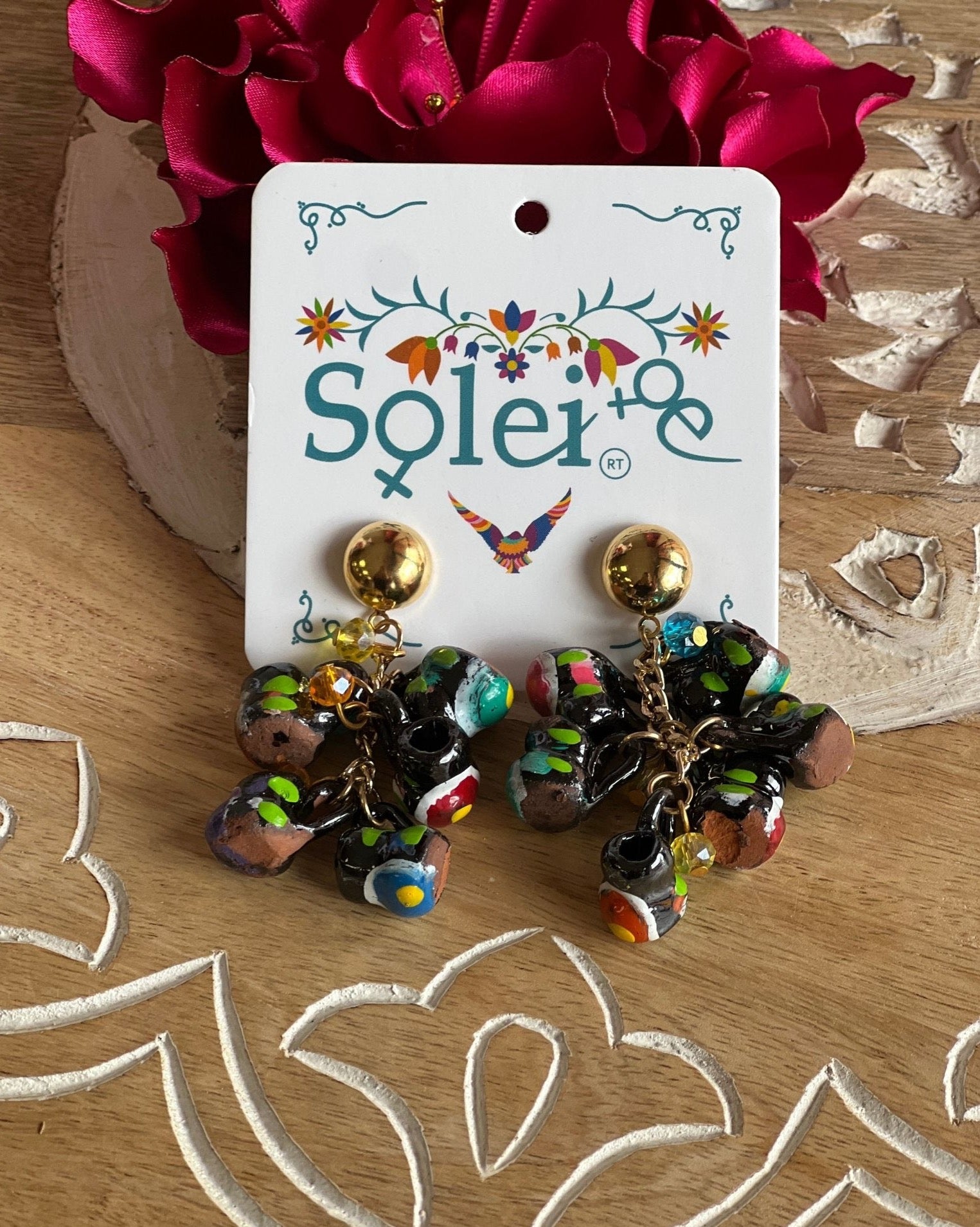 Mexican Artisanal Ceramic Earrings. Jarritos Earrings. - Solei Store