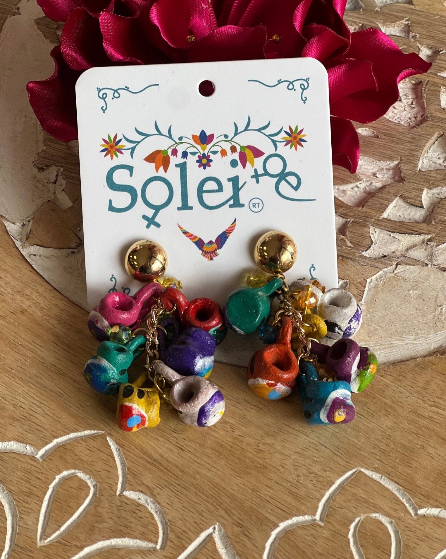 Mexican Artisanal Ceramic Earrings. Jarritos Earrings. - Solei Store