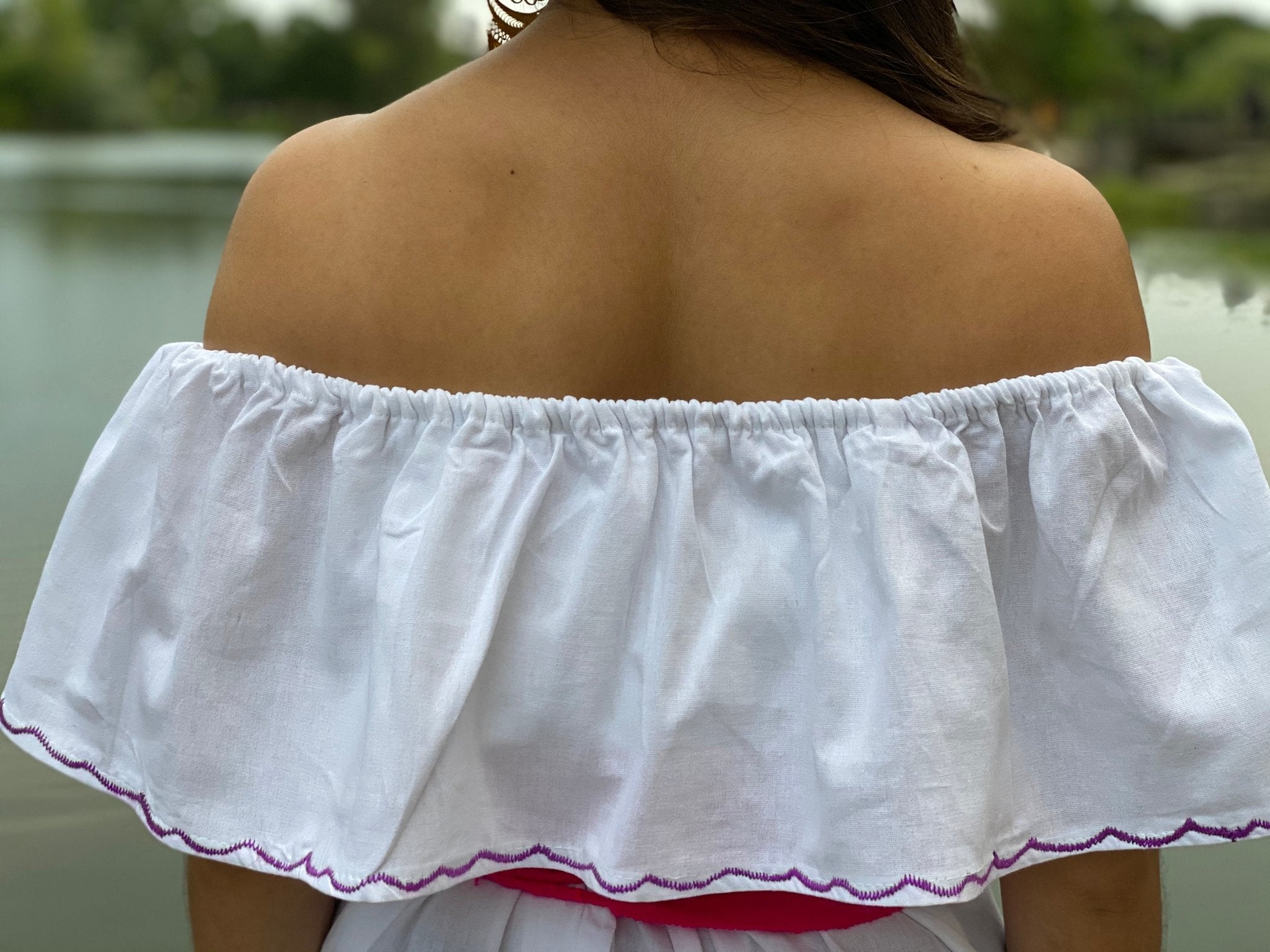 Mexican Artisanal dress with floral embroidery. Xochitl dress. - Solei Store