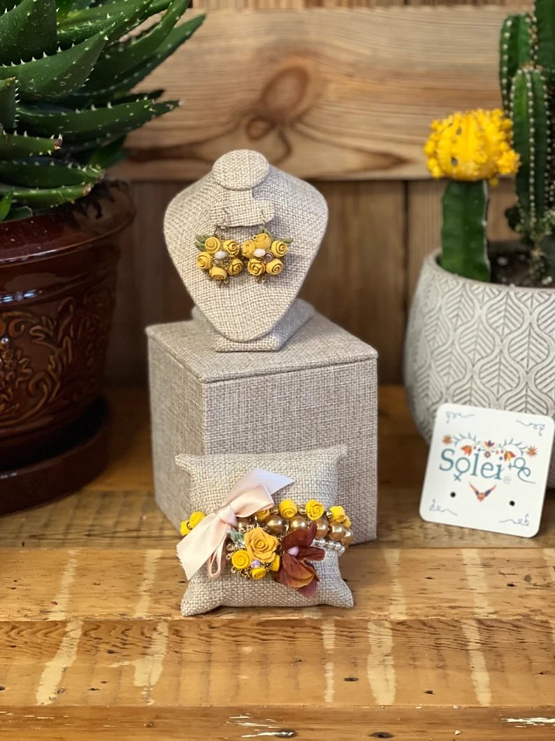 Mexican Artisanal Earrings & Bracelet Set. Pulsera Migajon Set - Solei Store