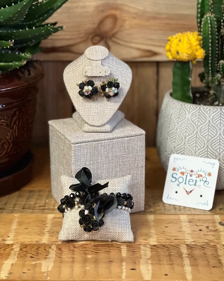 Mexican Artisanal Earrings & Bracelet Set. Pulsera Migajon Set - Solei Store