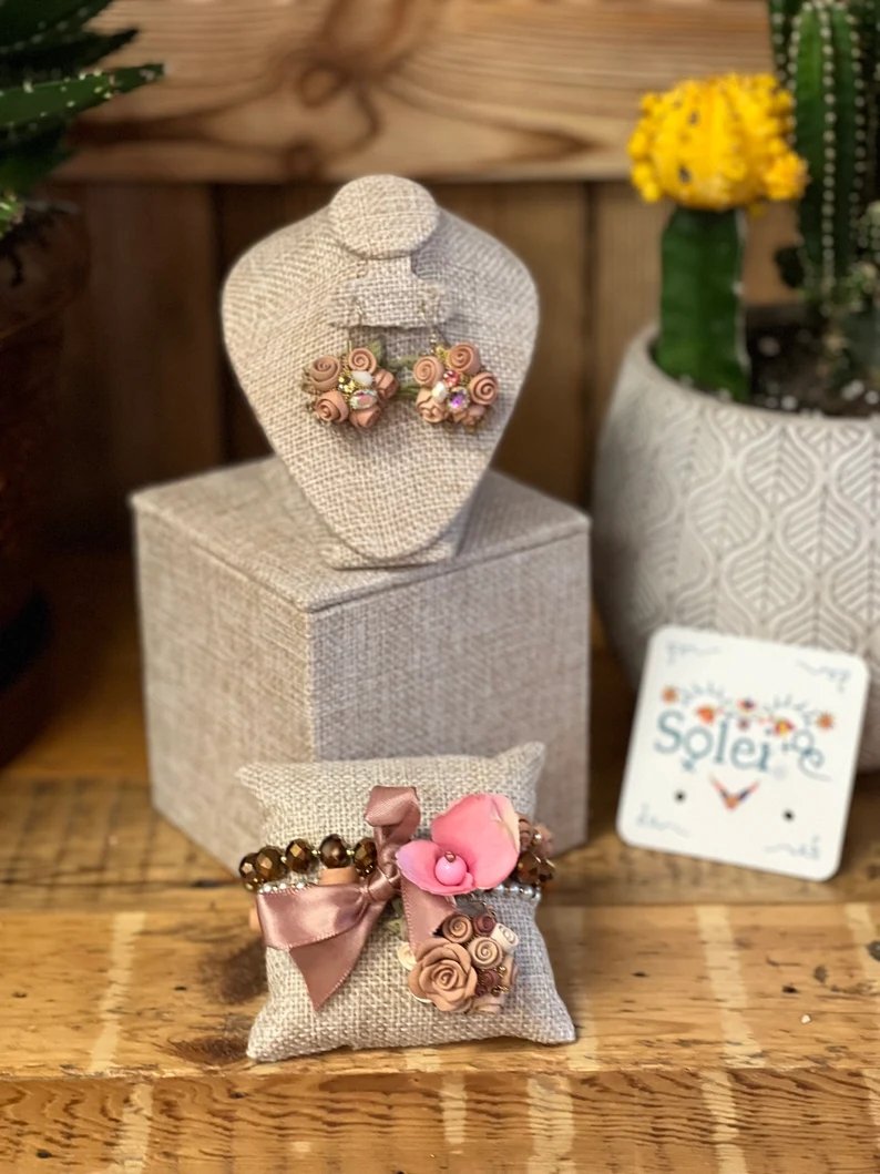 Mexican Artisanal Earrings & Bracelet Set. Pulsera Migajon Set - Solei Store