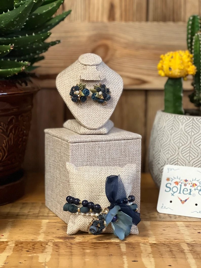 Mexican Artisanal Earrings & Bracelet Set. Pulsera Migajon Set - Solei Store