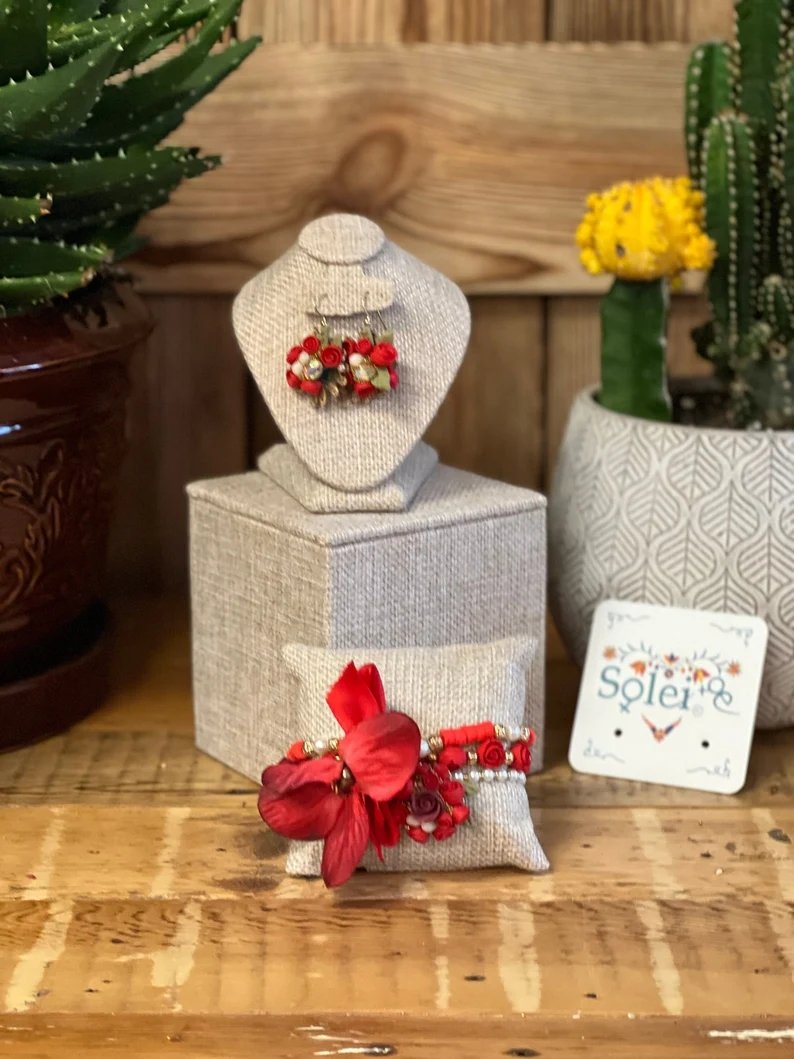 Mexican Artisanal Earrings & Bracelet Set. Pulsera Migajon Set - Solei Store
