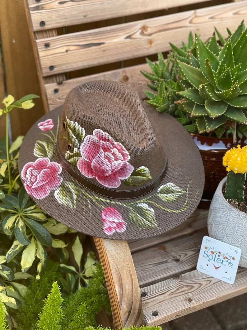 Mexican Artisanal Floral Hand Painted Hat. Sombrero Rosaura - Solei Store
