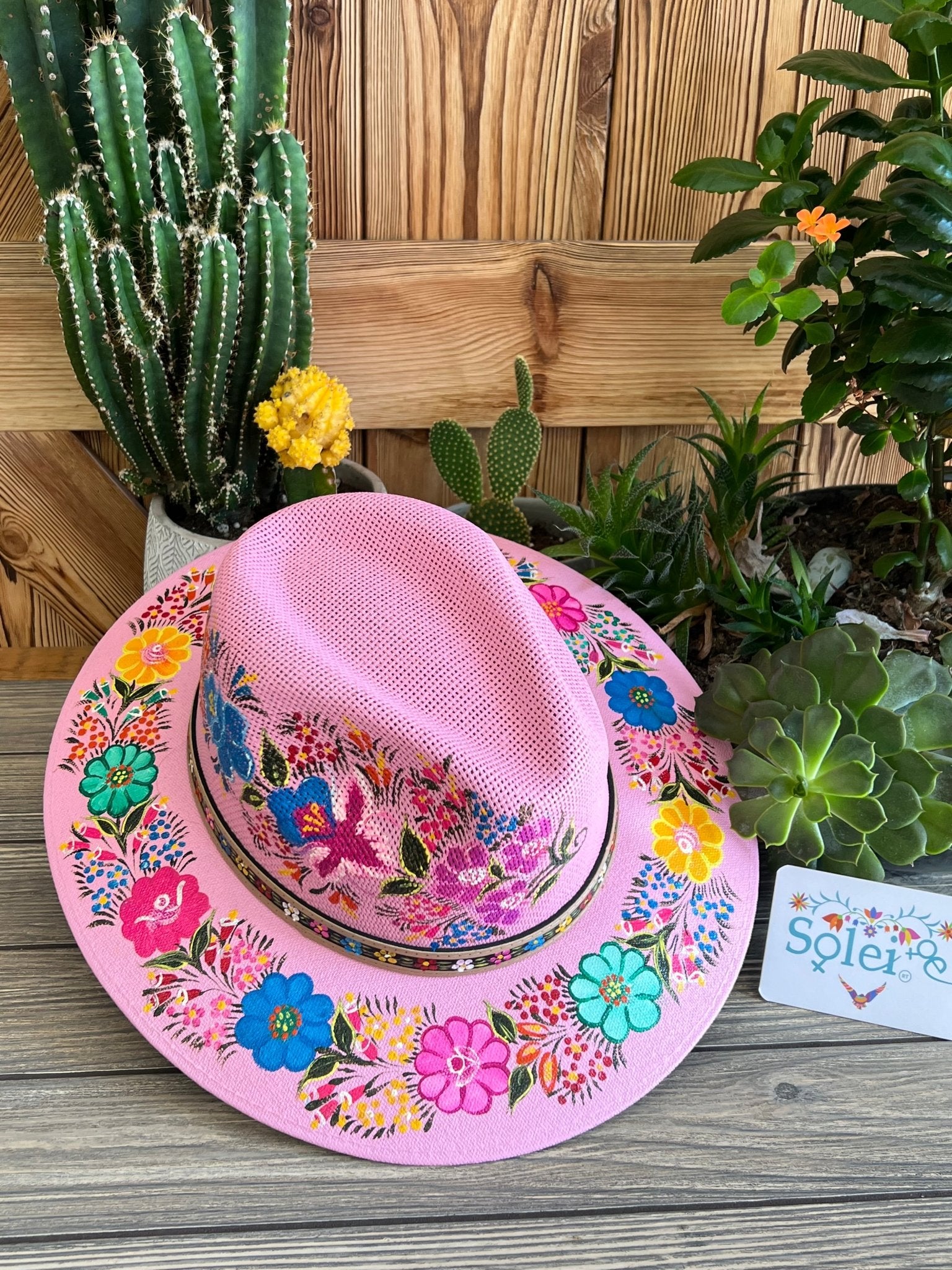 Mexican Artisanal Floral Hat Hand Painted. Sombrero Benita - Solei Store