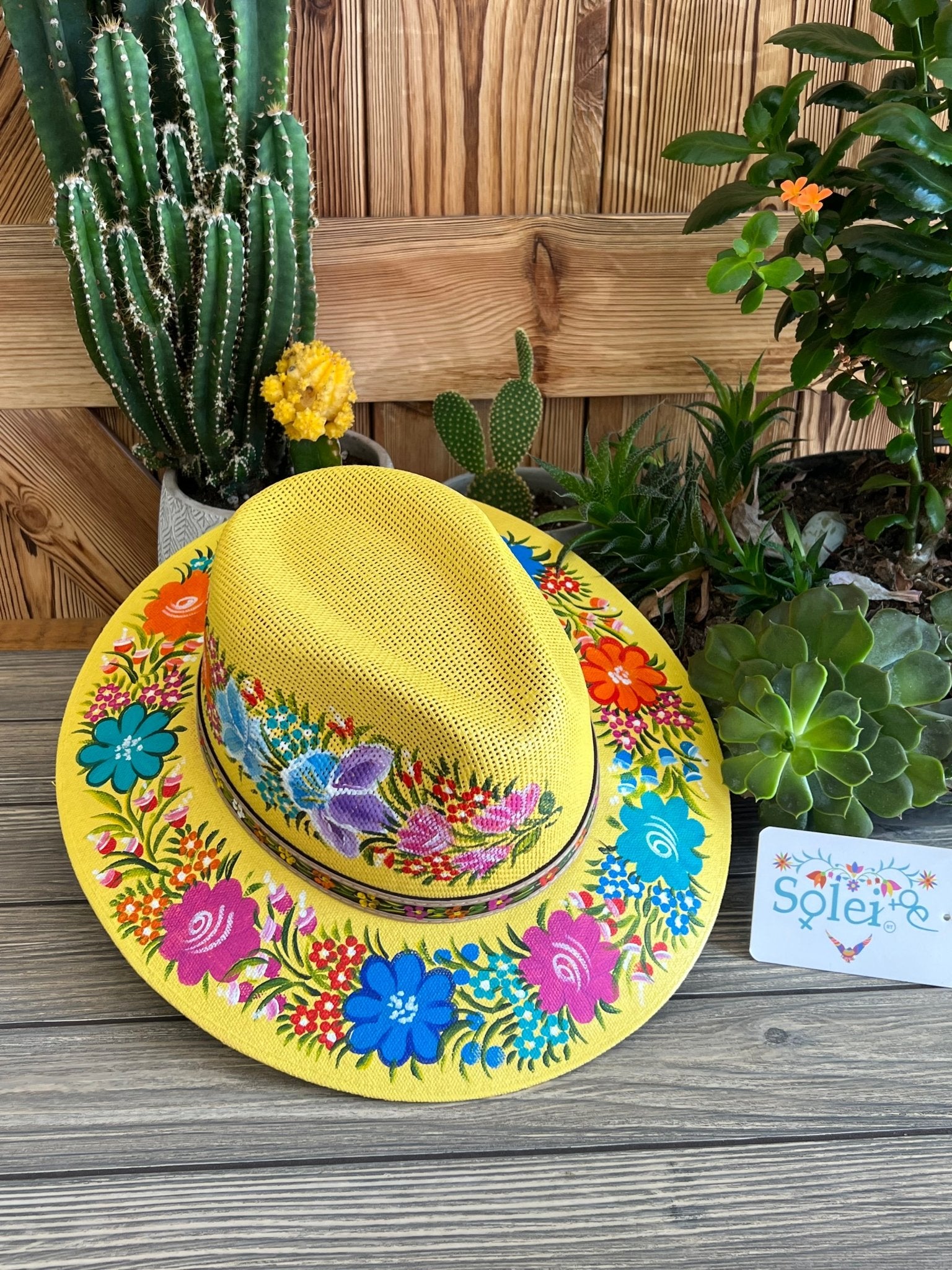 Mexican Artisanal Floral Hat Hand Painted. Sombrero Benita - Solei Store