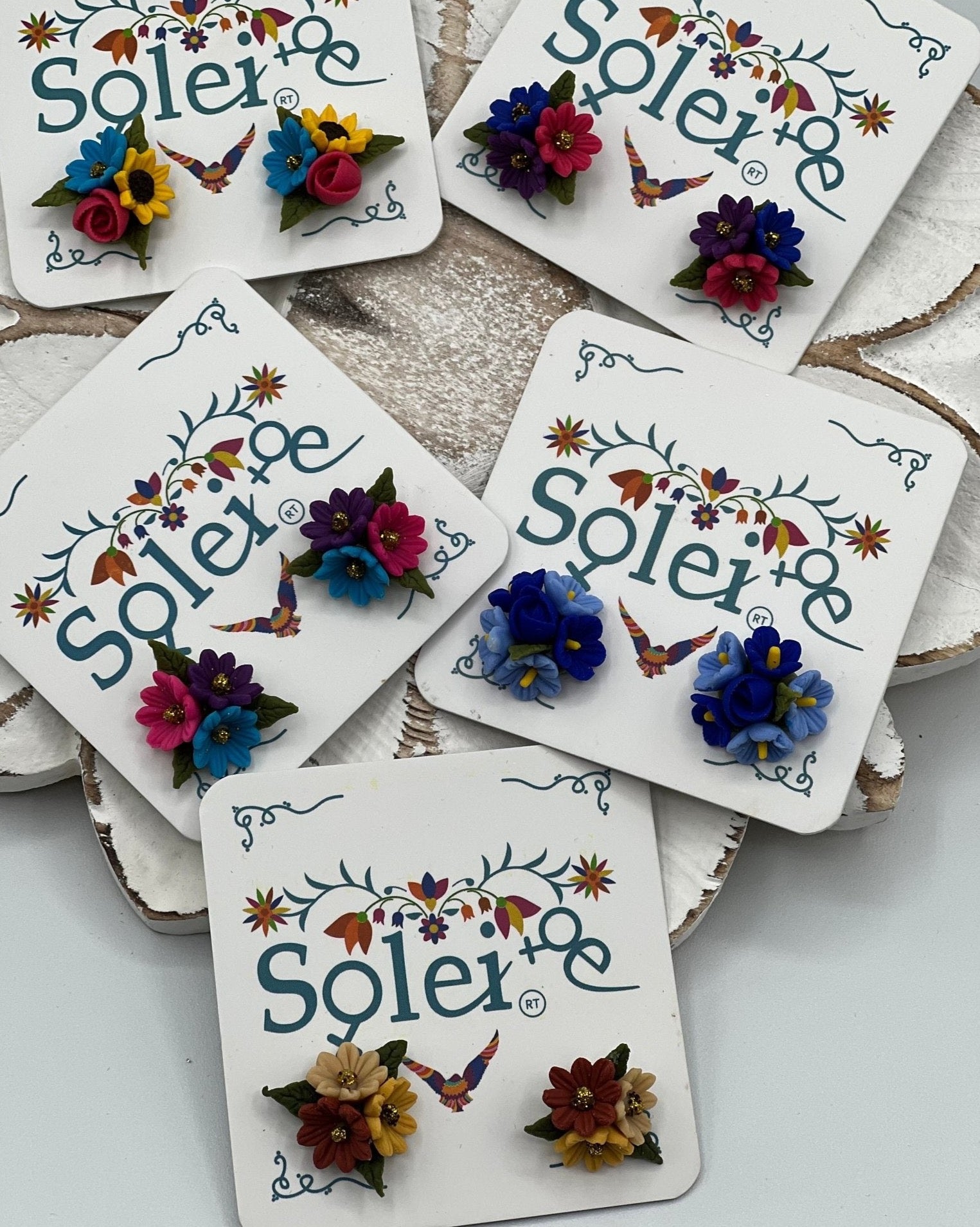 Mexican Artisanal Flower Earrings. Migajon Earrings. - Solei Store