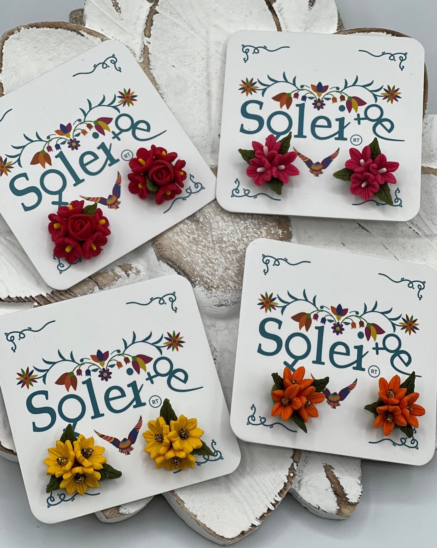 Mexican Artisanal Flower Earrings. Migajon Earrings. - Solei Store