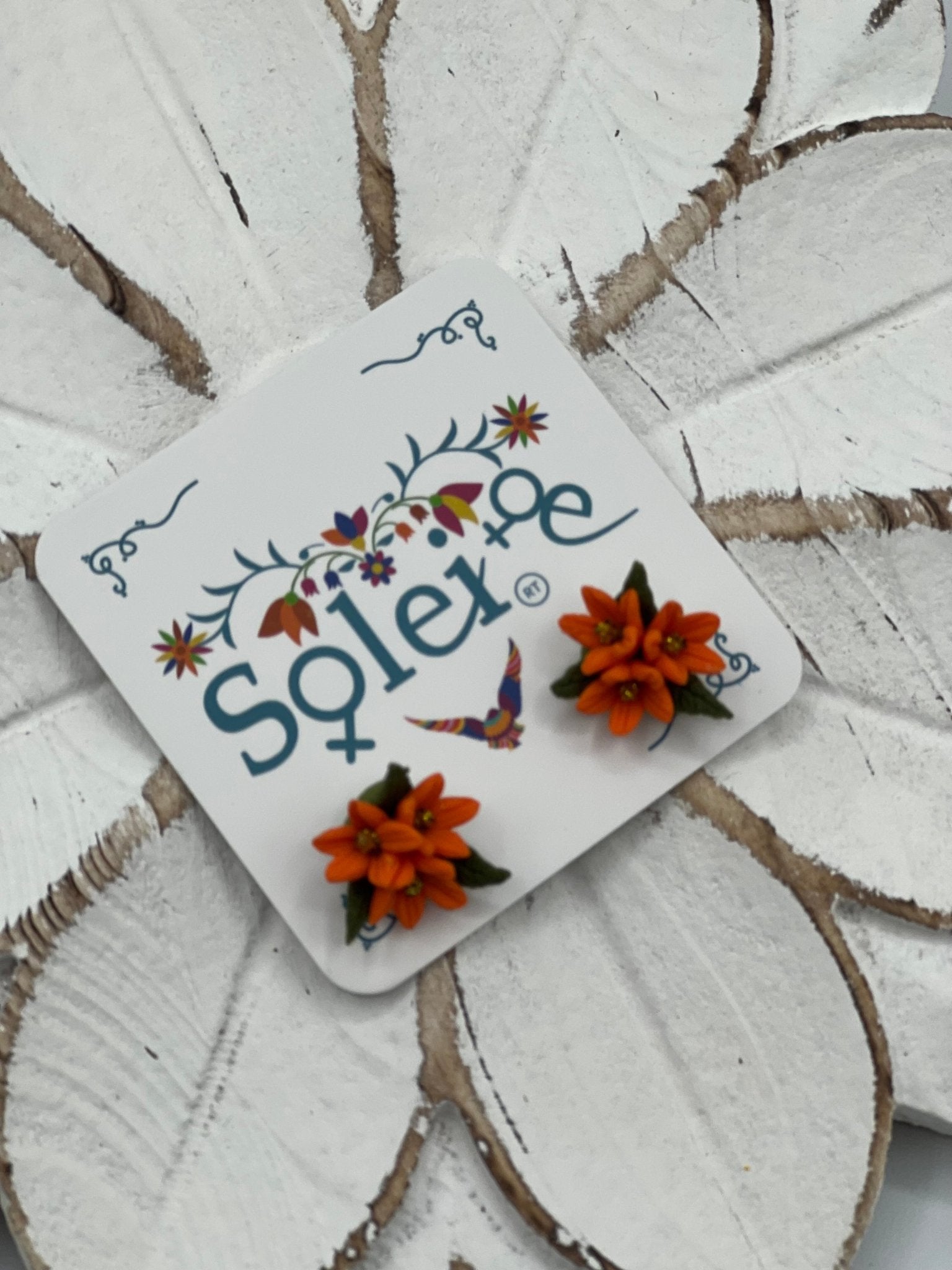 Mexican Artisanal Flower Earrings. Migajon Earrings. - Solei Store
