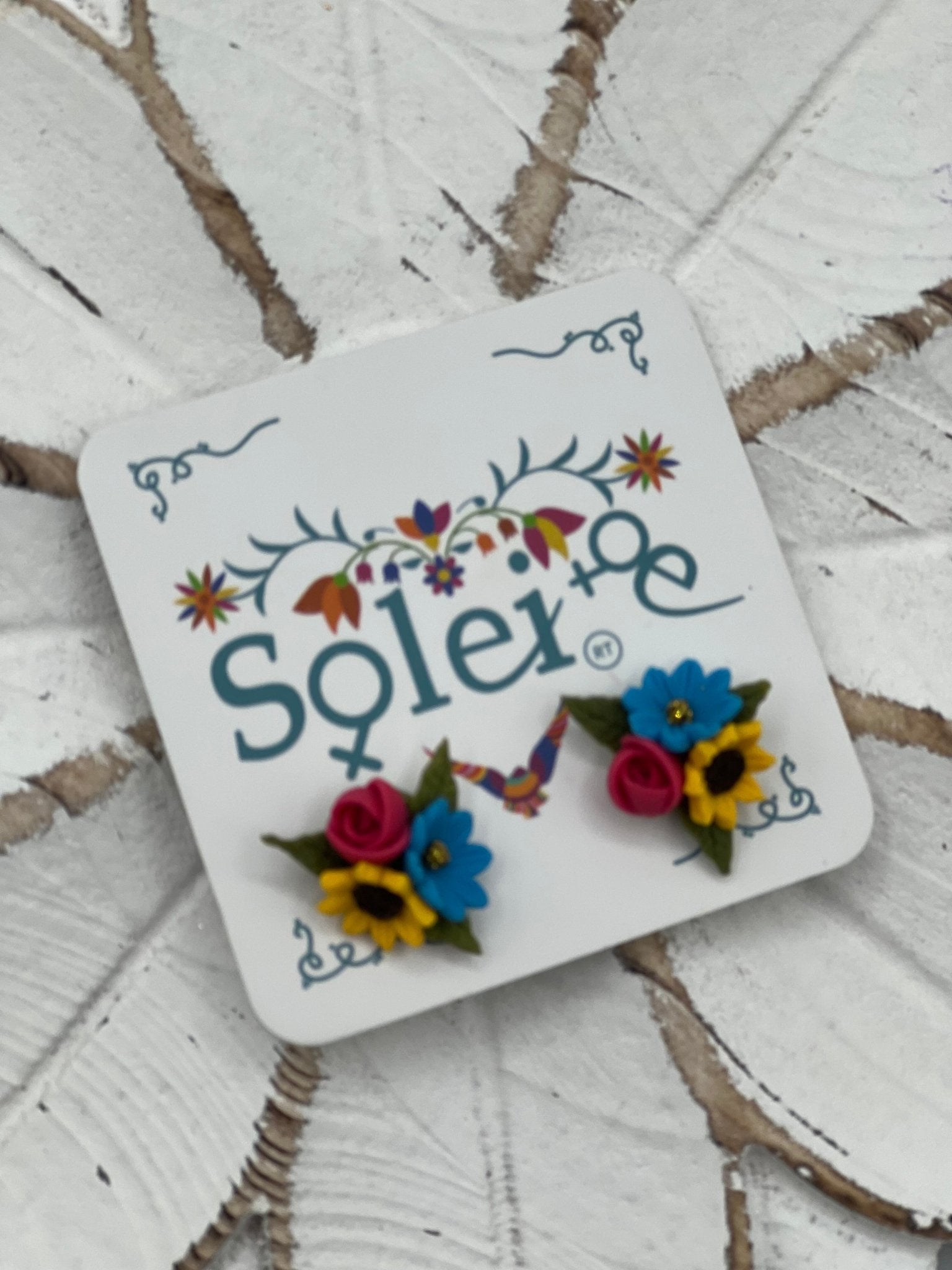 Mexican Artisanal Flower Earrings. Migajon Earrings. - Solei Store