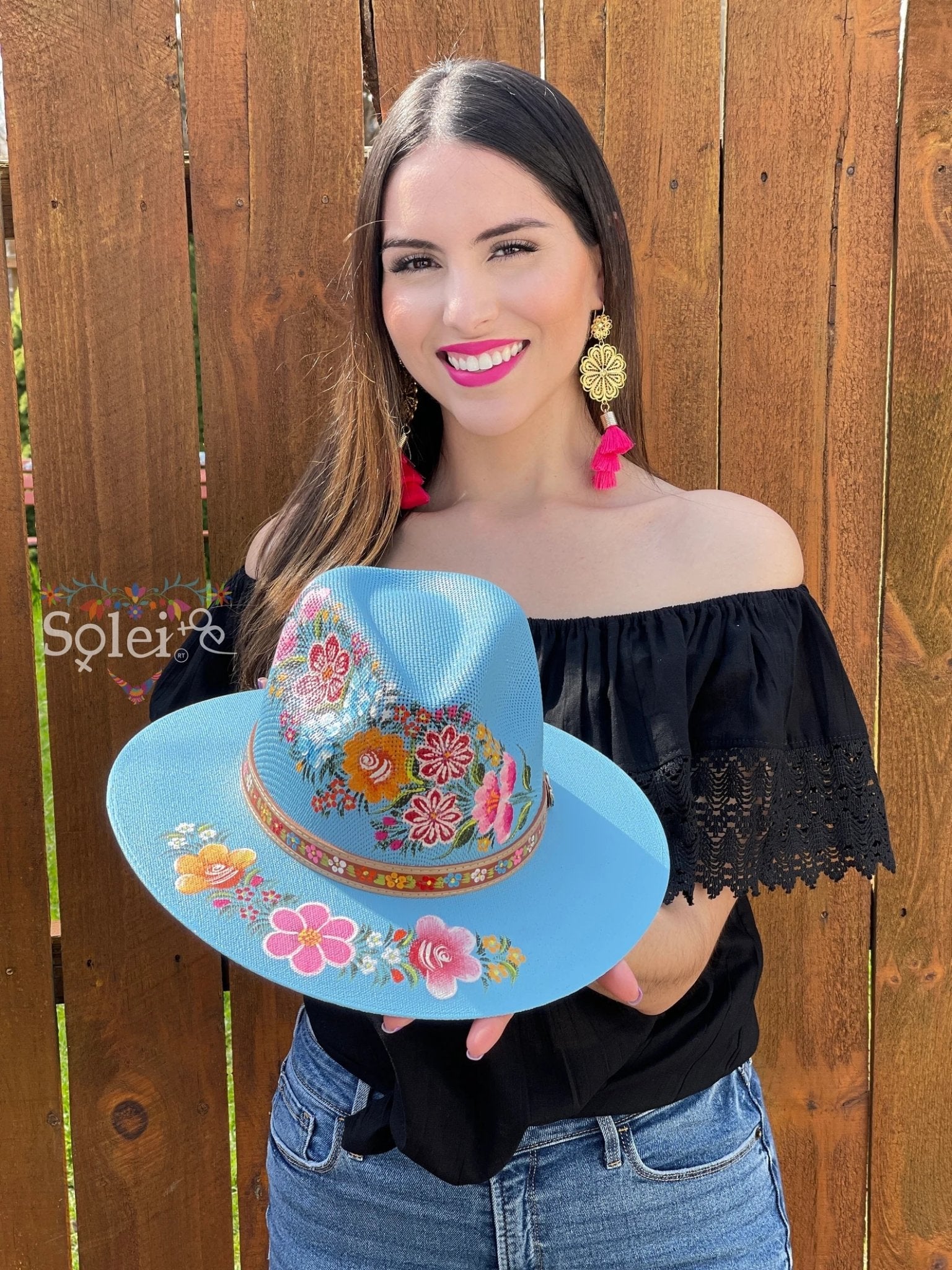 Mexican Artisanal Hand Painted Hat. Sombrero Carolina - Solei Store