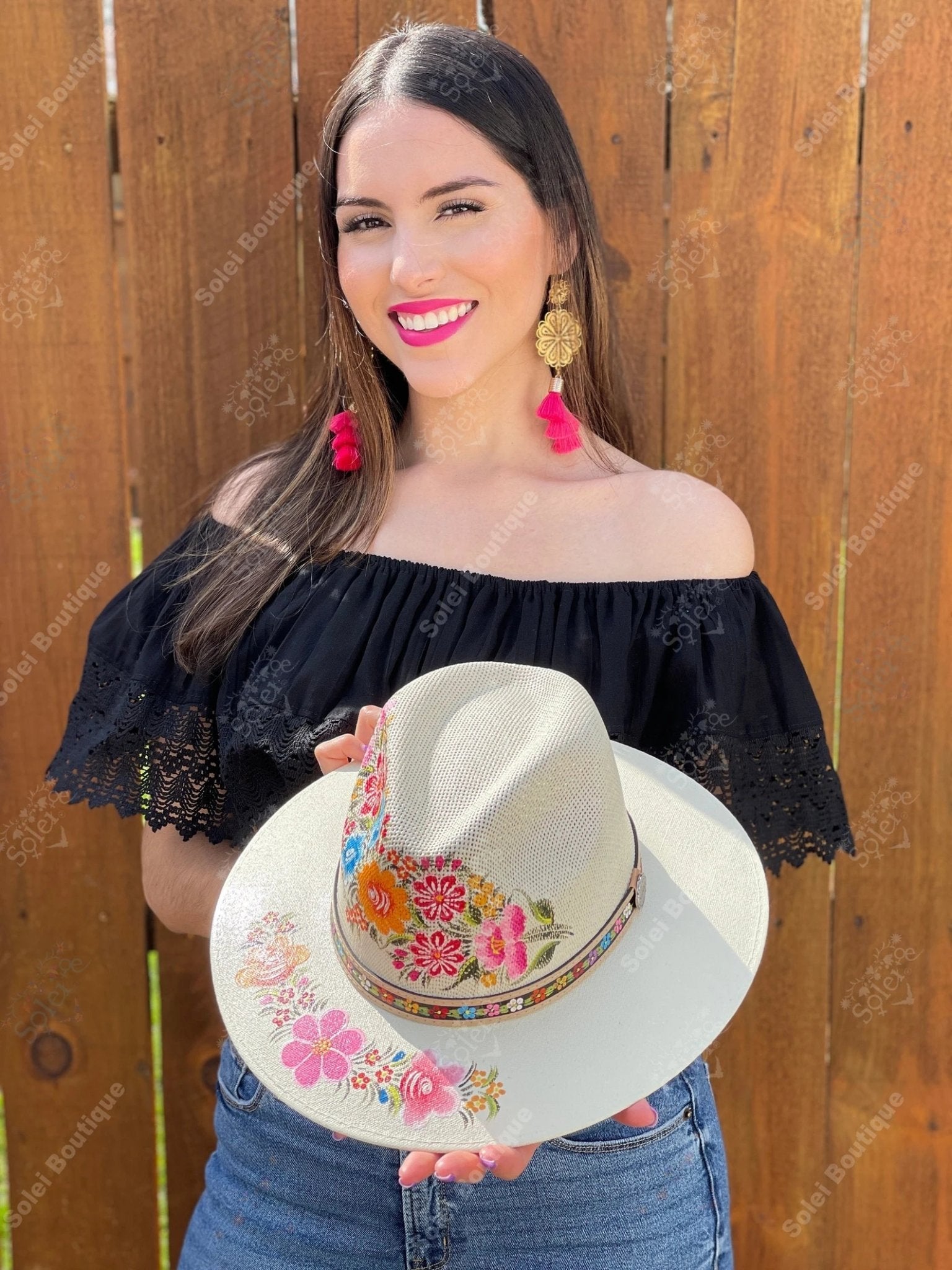Mexican Artisanal Hand Painted Hat. Sombrero Carolina - Solei Store