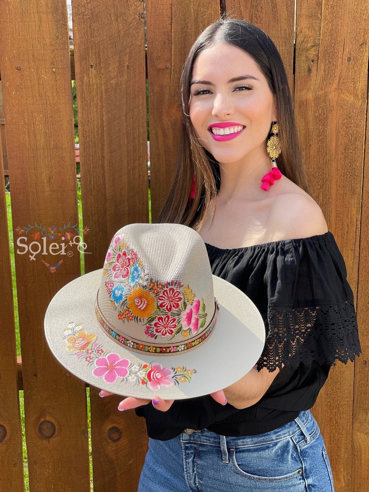 Mexican Artisanal Hand Painted Hat. Sombrero Carolina - Solei Store