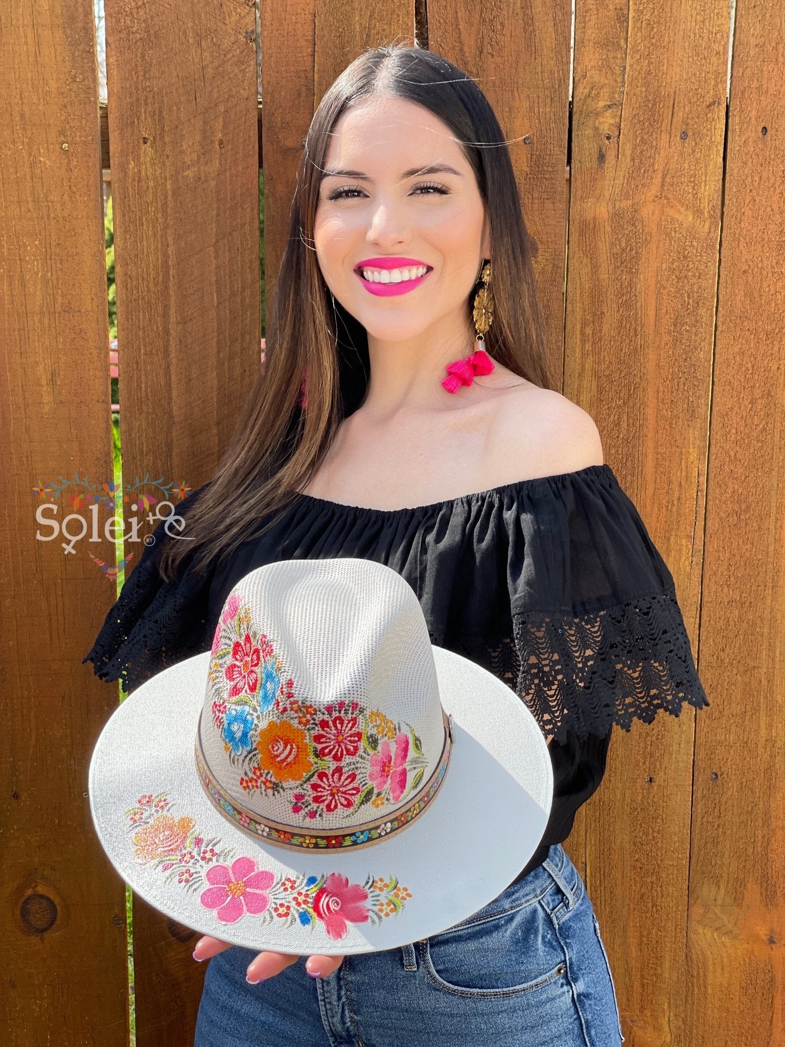 Mexican Artisanal Hand Painted Hat. Sombrero Carolina - Solei Store