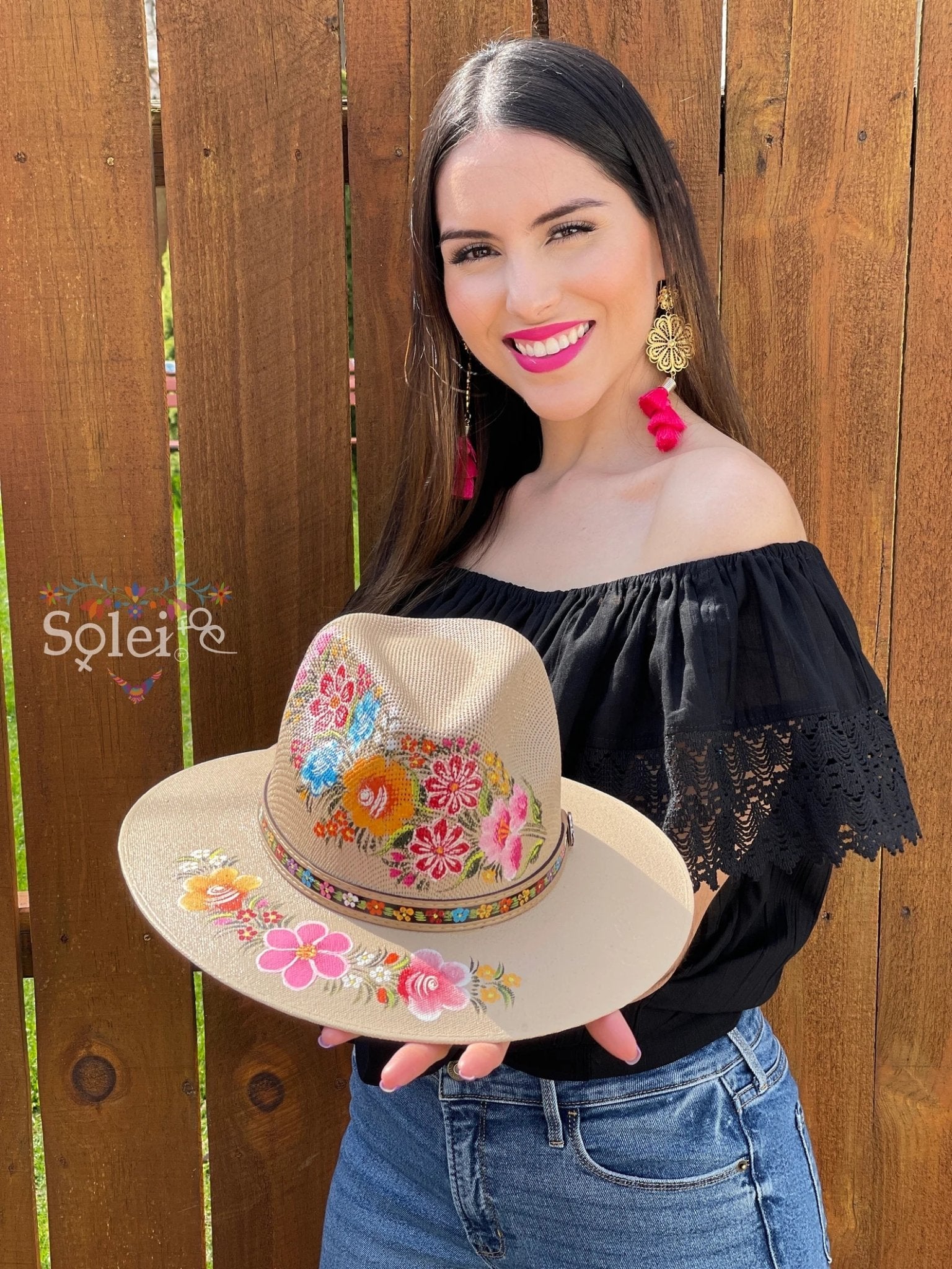Mexican Artisanal Hand Painted Hat. Sombrero Carolina - Solei Store