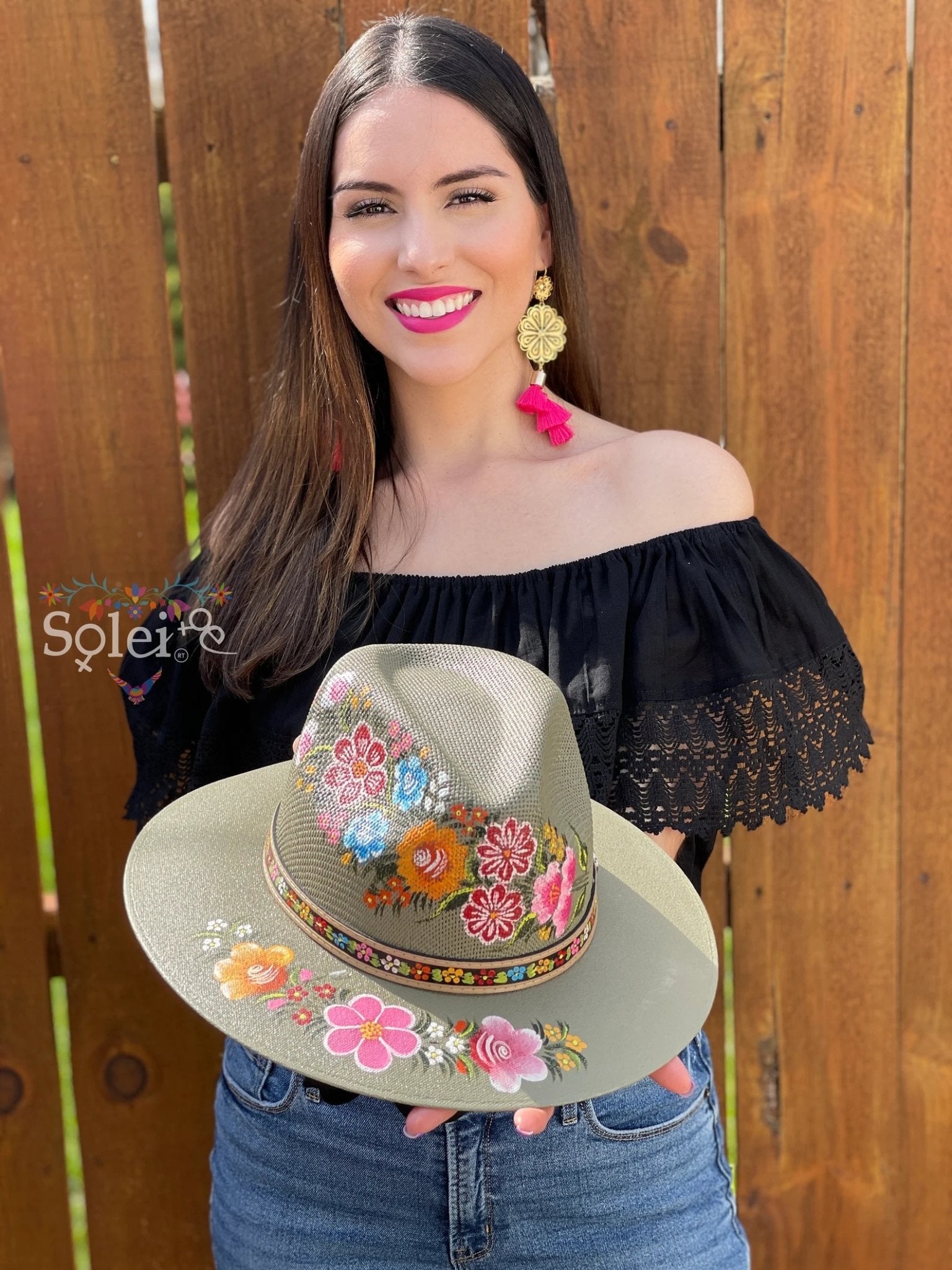 Mexican Artisanal Hand Painted Hat. Sombrero Carolina - Solei Store