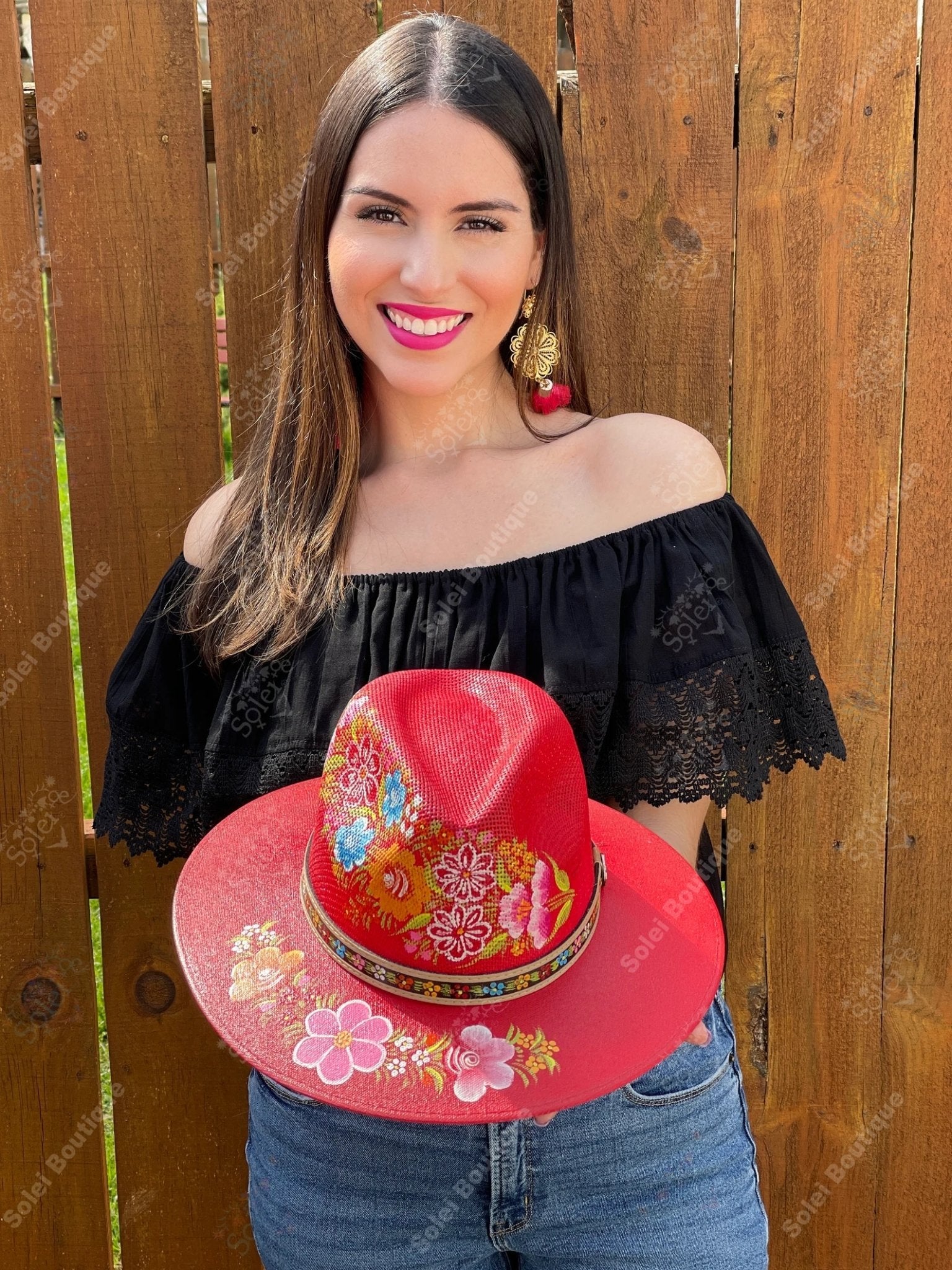 Mexican Artisanal Hand Painted Hat. Sombrero Carolina - Solei Store
