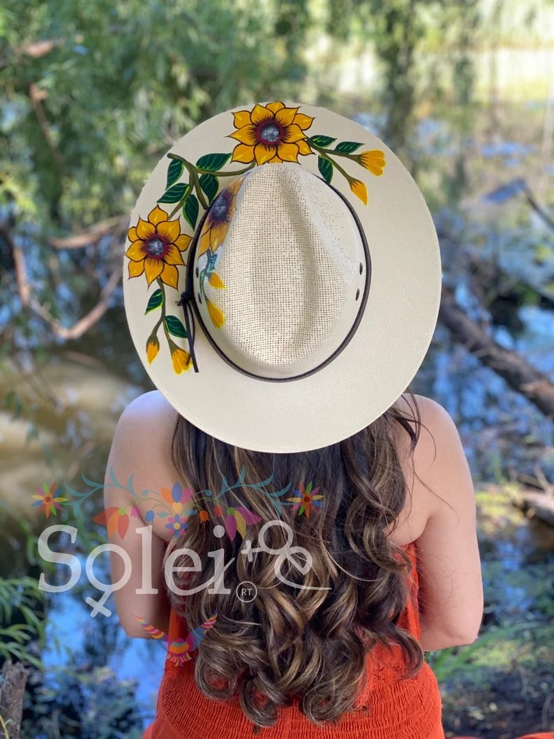Mexican Artisanal Hand Painted Hat. Sombrero Marisol - Solei Store