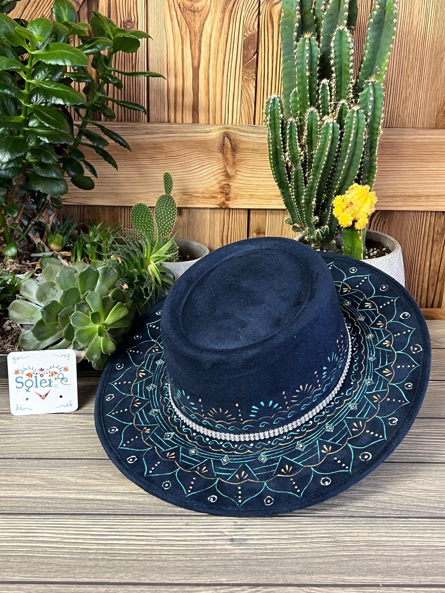 Mexican Artisanal Hand Painted Suede Hat. Sombrero Cordobes Elizabeth - Solei Store