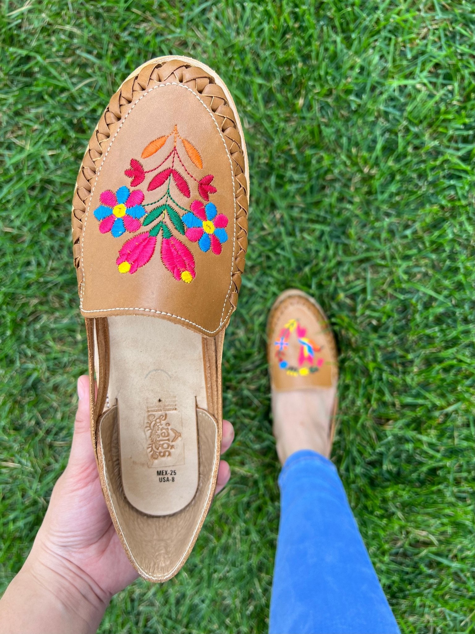 Mexican Artisanal Leather Shoes. Huarache Colibri. - Solei Store